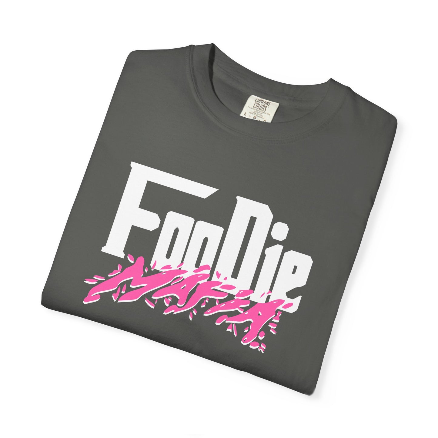 L.O.E.F White Foodie Mafia Unisex Tee Shirt (Hot Pink)