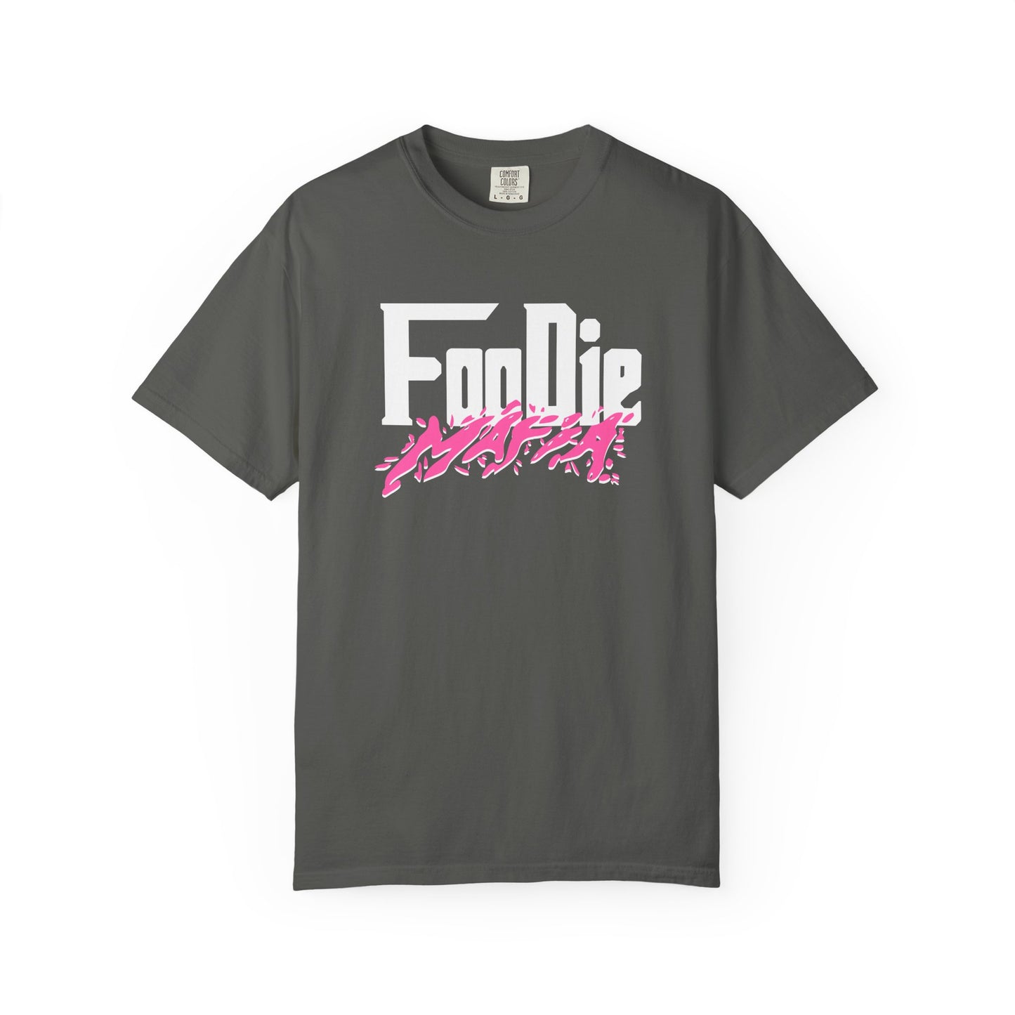 L.O.E.F White Foodie Mafia Unisex Tee Shirt (Hot Pink)
