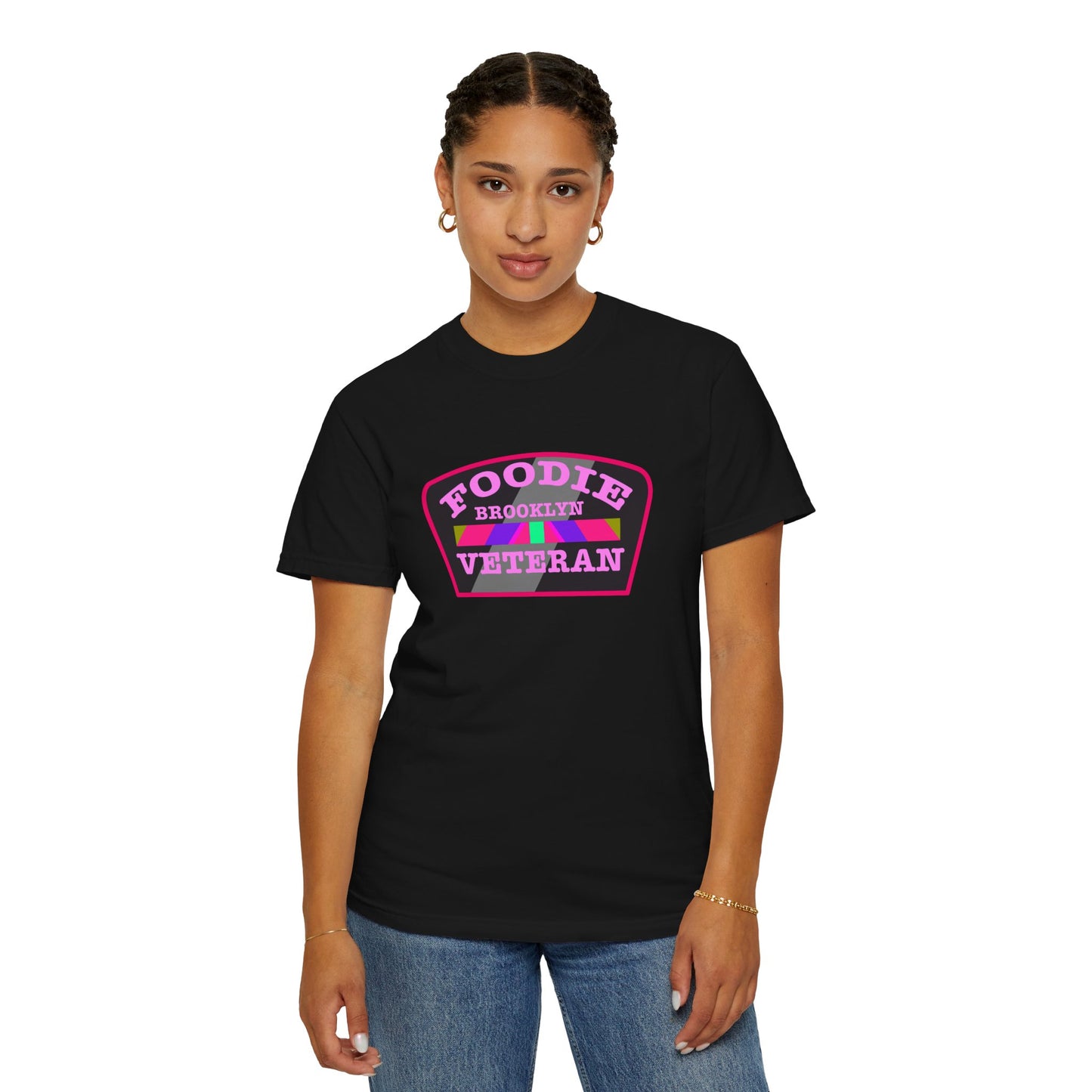 L.O.E.F Foodie Veteran BROOKLYN Unisex Tee Shirt (Pink)