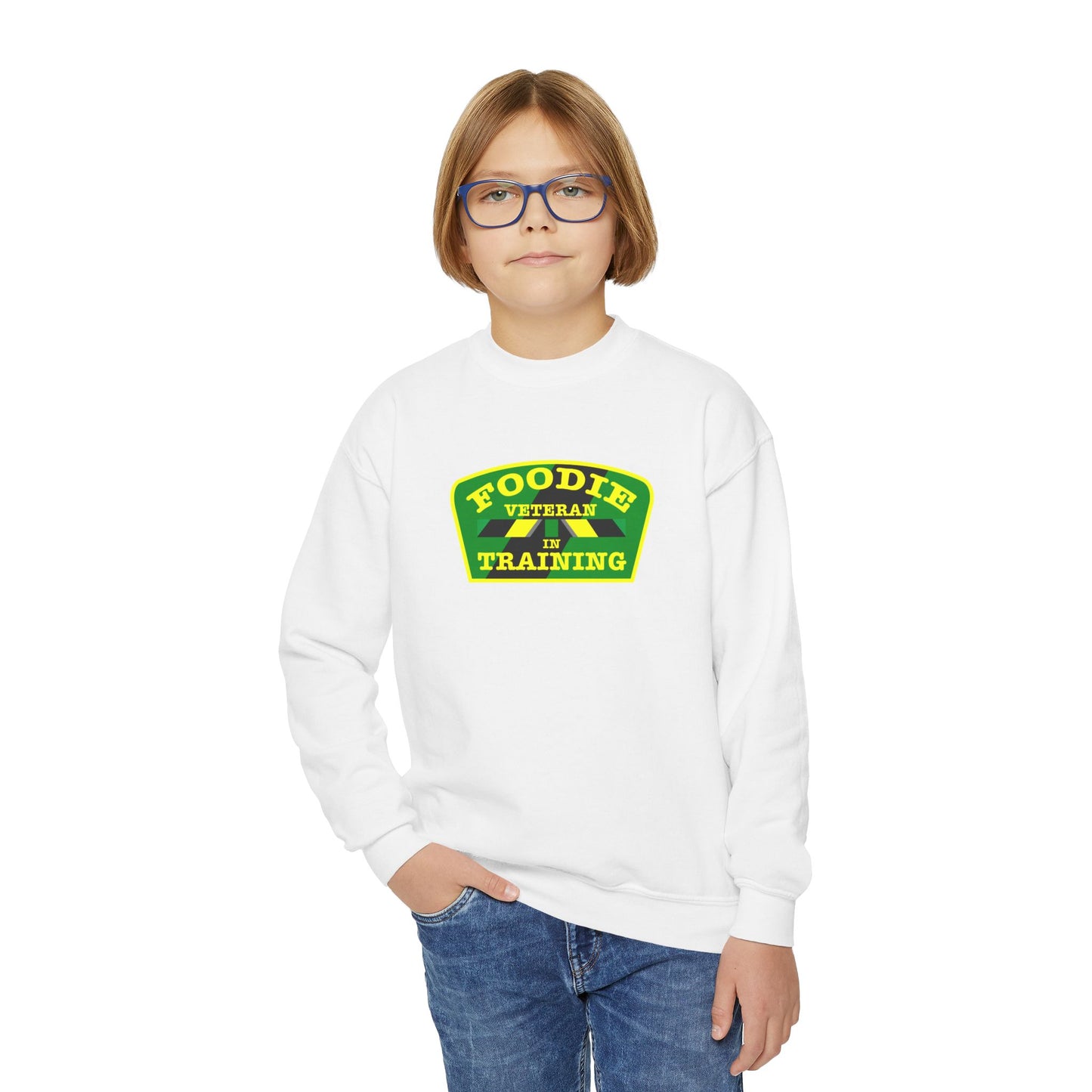 L.O.E.F Young Foodie Veteran In Training Sweatshirt (Yellow and Green)
