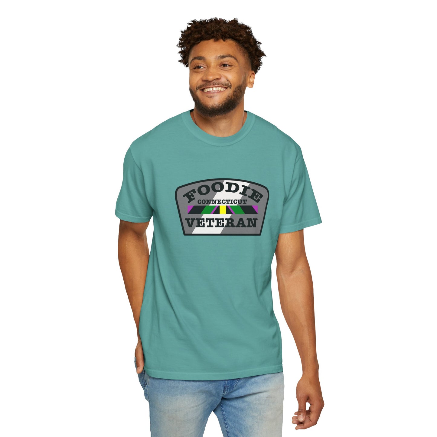 L.O.E.F Foodie Veteran CONNECTICUT Unisex Tee Shirt (Black)