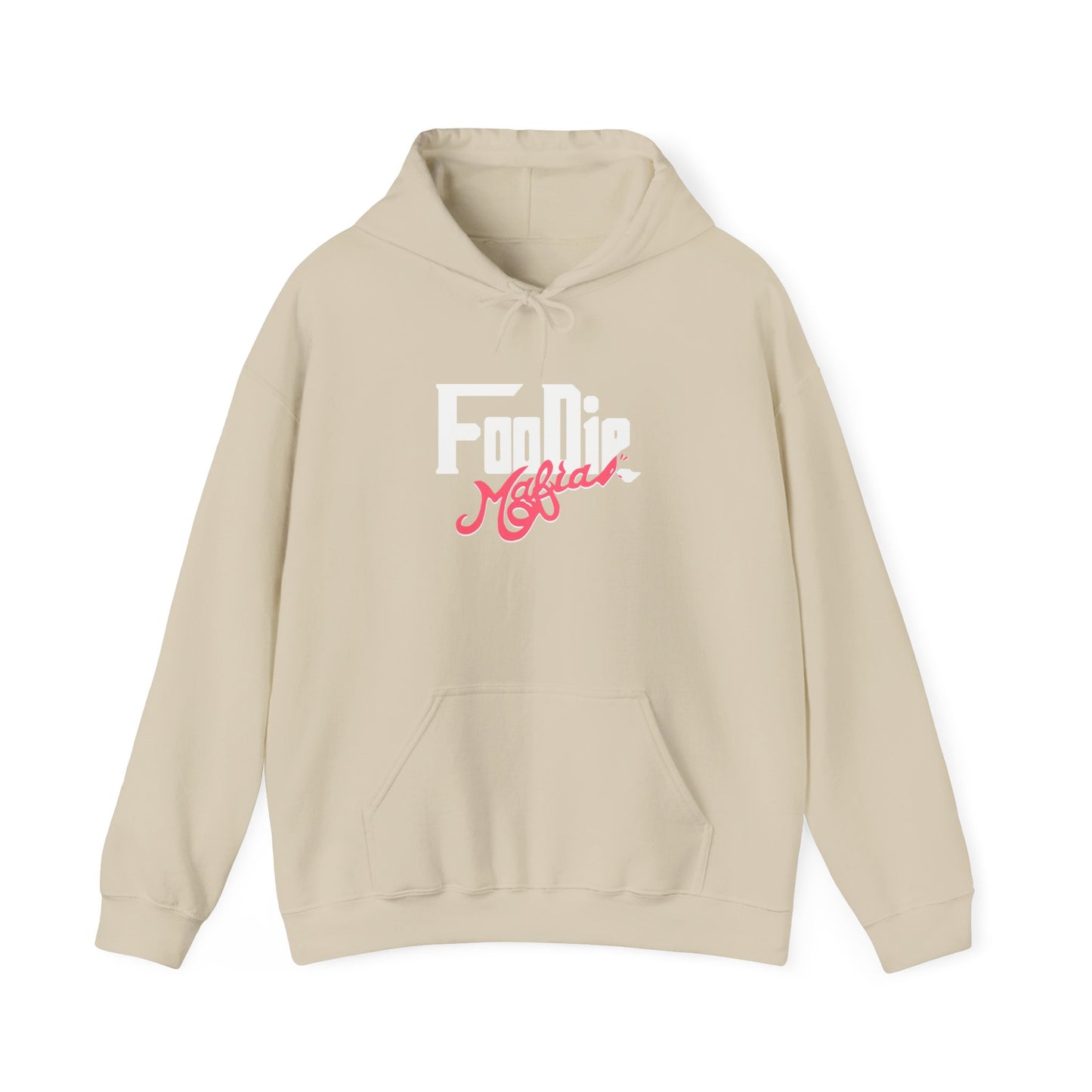 L.O.E.F White Foodie Mafia Unisex Hooded Sweatshirt (Fiery Red)