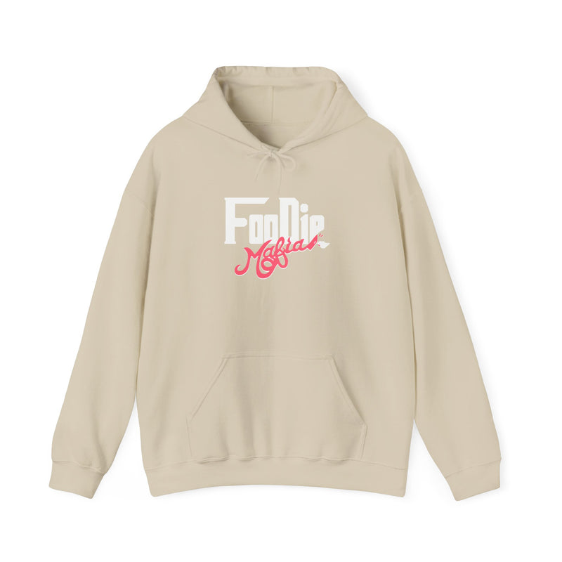 L.O.E.F White Foodie Mafia Unisex Hooded Sweatshirt (Fiery Red)