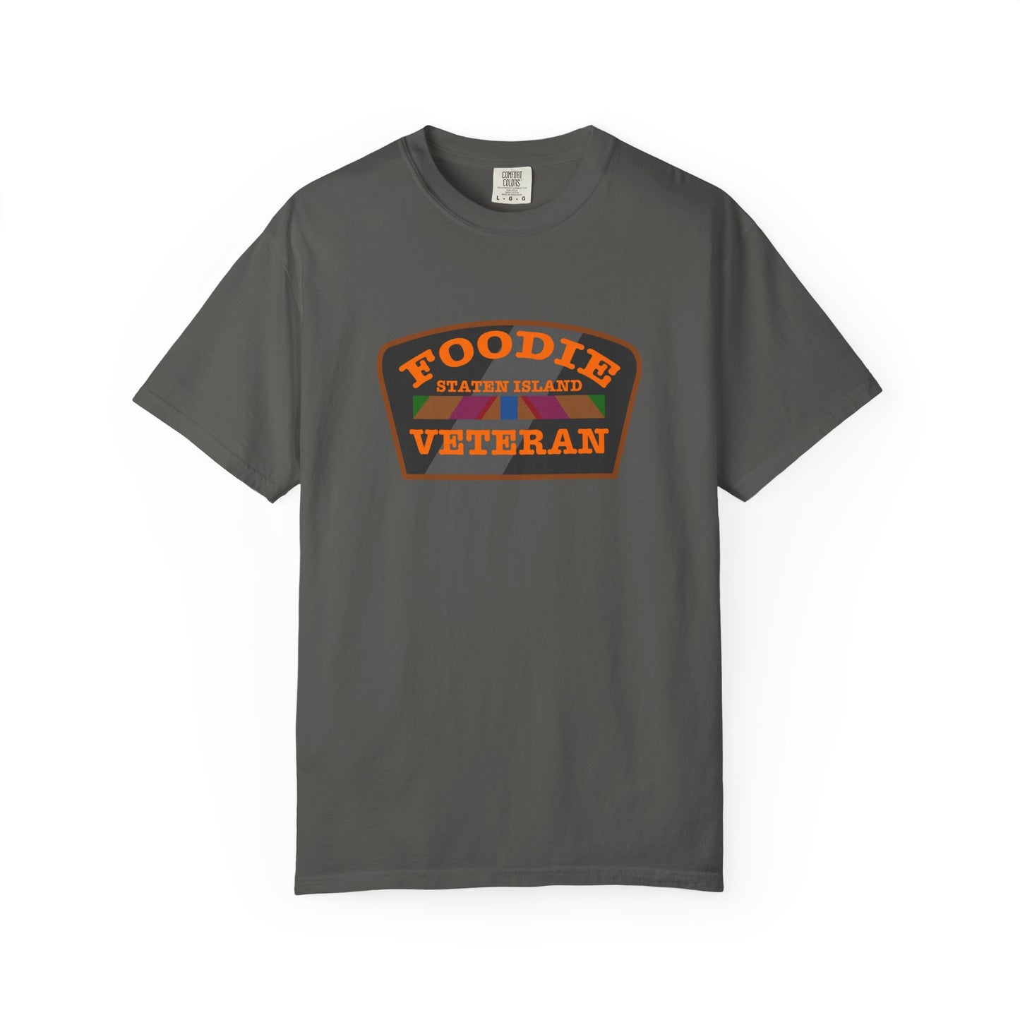 L.O.E.F Foodie Veteran STATEN ISLAND Unisex Tee Shirt (Orange)