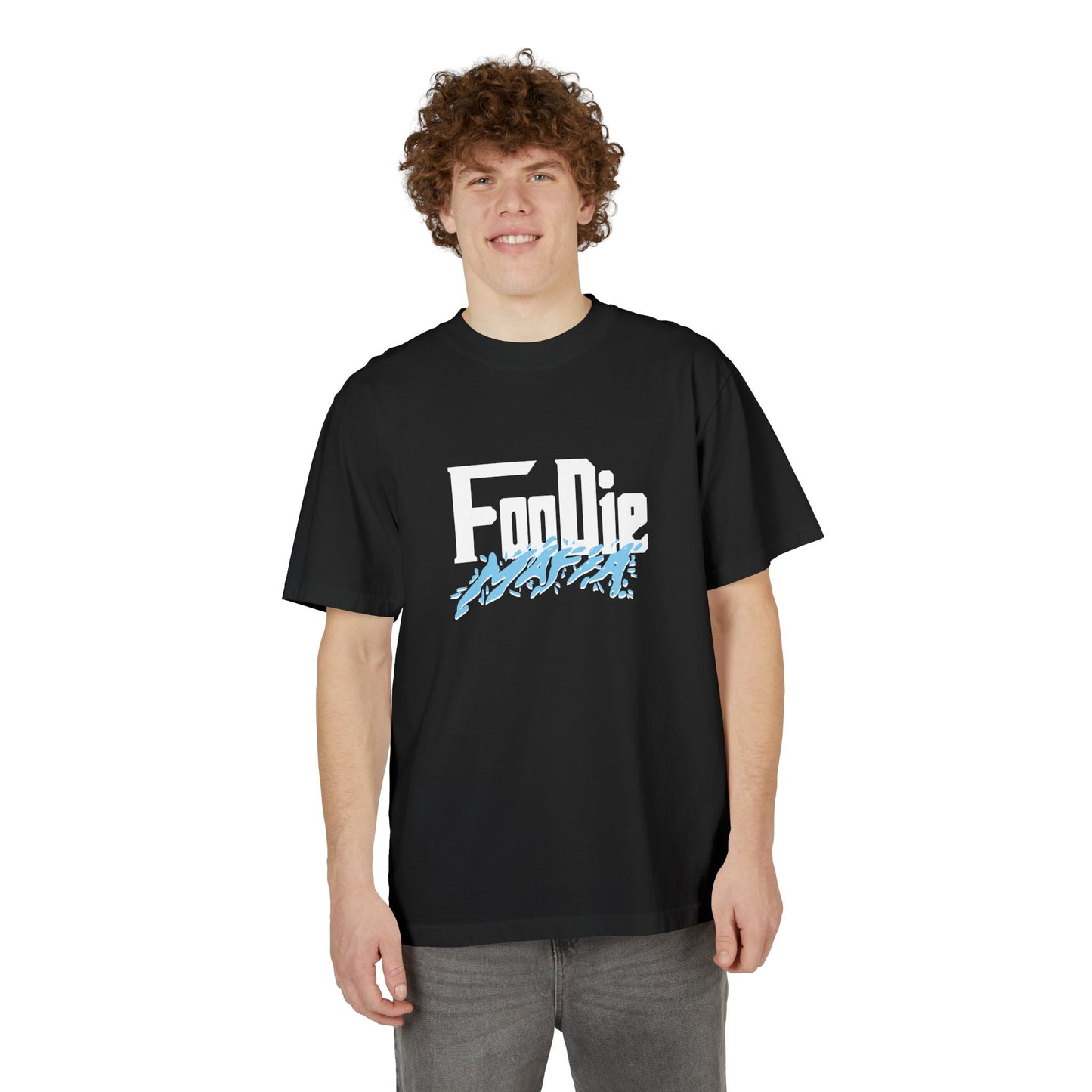 L.O.E.F White Foodie Mafia Unisex Tee shirt (Baby Blue)