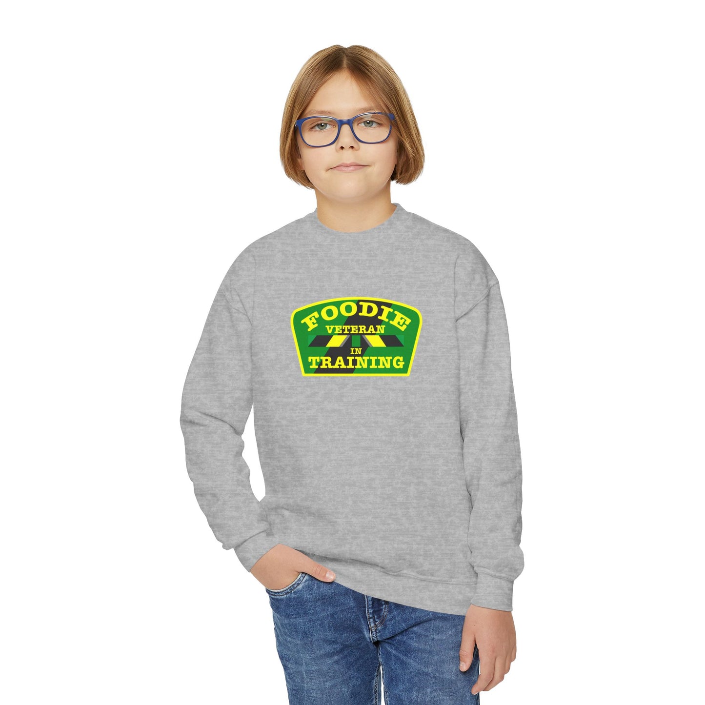 L.O.E.F Young Foodie Veteran In Training Sweatshirt (Yellow and Green)
