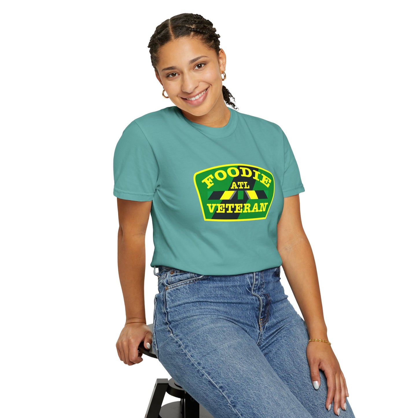 L.O.E.F Foodie Veteran ATL Unisex Tee Shirt (Yellow and Green)