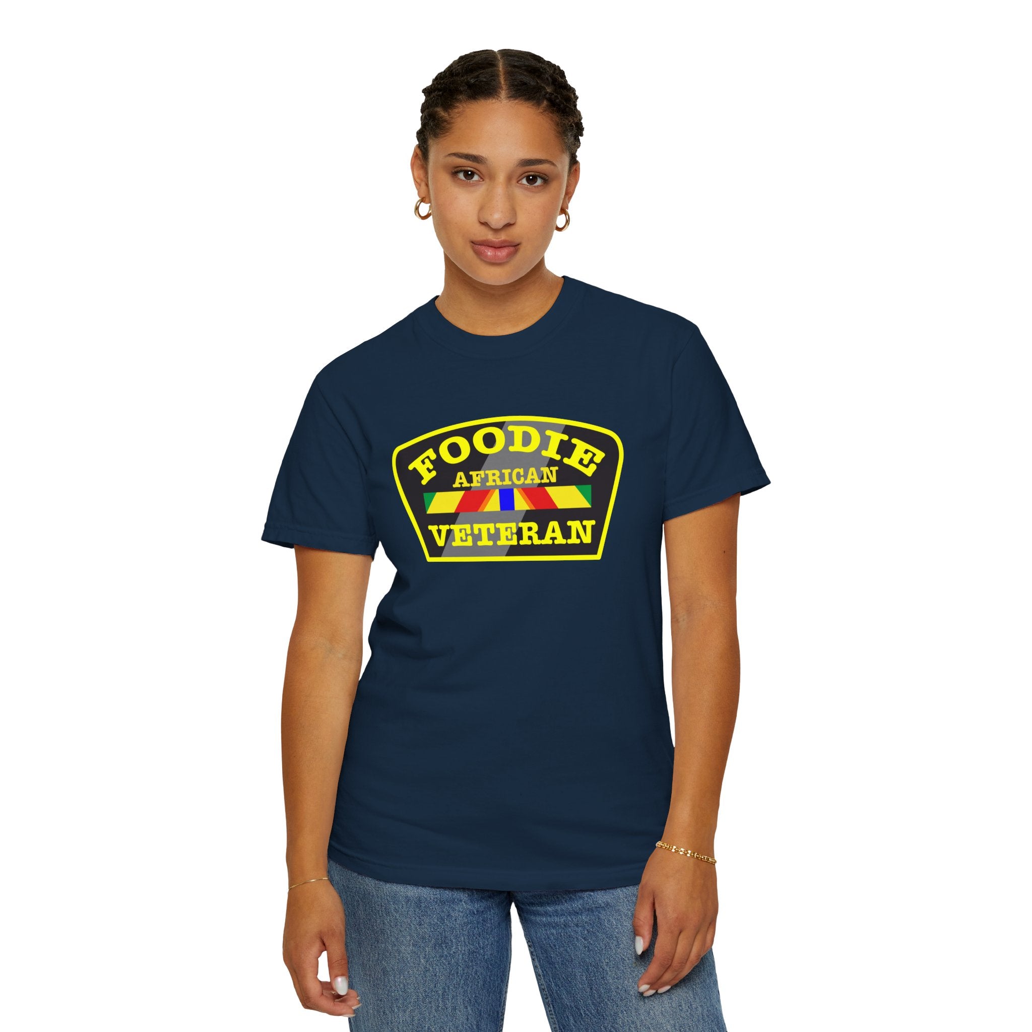 L.O.E.F Foodie Veteran AFRICAN Unisex Tee Shirt (Yellow)