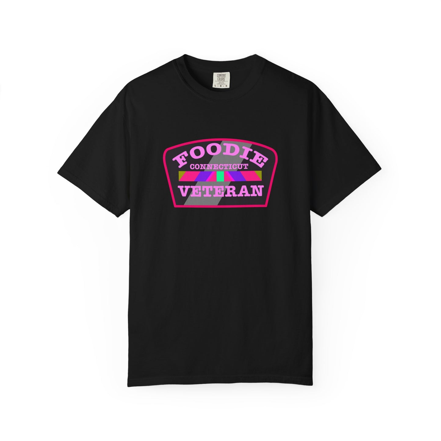 L.O.E.F Foodie Veteran CONNECTICUT Unisex Tee Shirt (Pink)