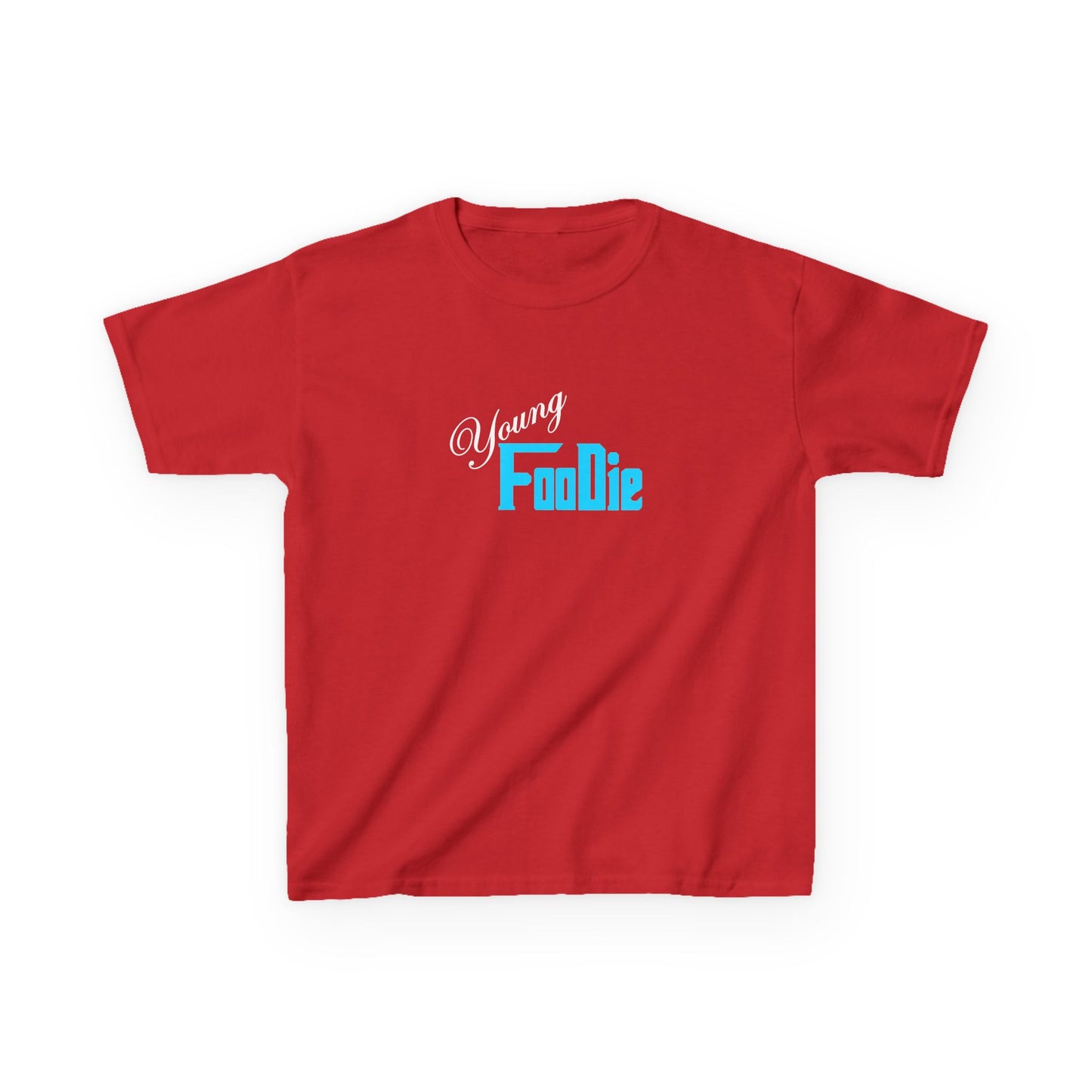 L.O.E.F White Young Foodie Kids Tee Shirt (Neon Blue)