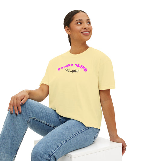 L.O.E.F Foodie 4Life Certified Boxy Tee (Fuchsia)