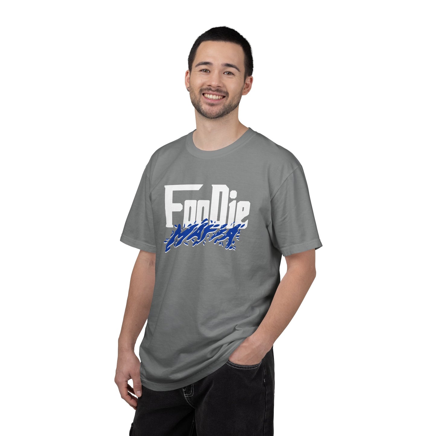 L.O.E.F White Foodie Mafia Unisex Tee Shirt (Cobalt Blue)