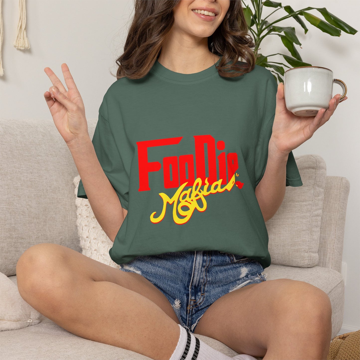 L.O.E.F Red Foodie Mafia Unisex Tee shirt (Bright Yellow)