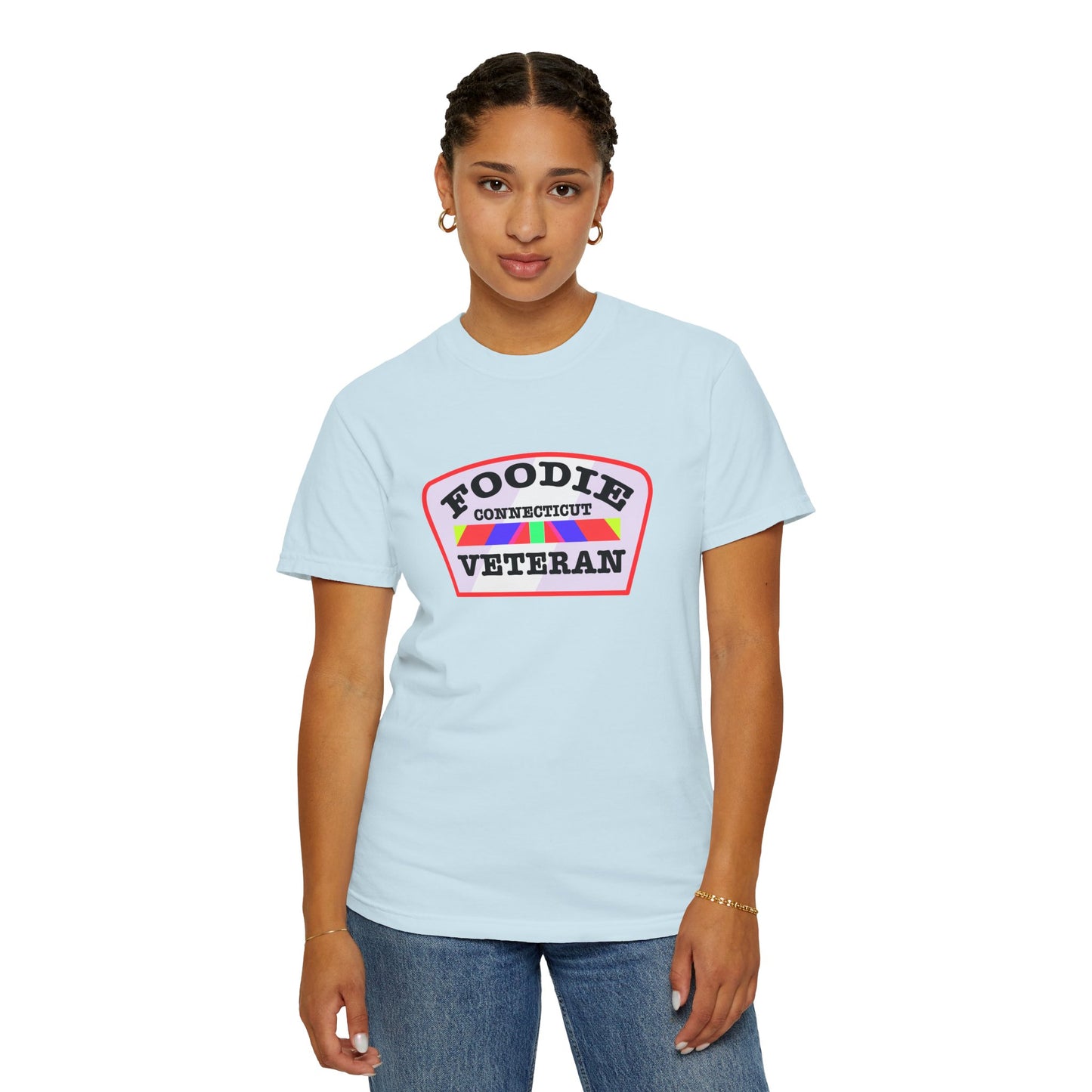 L.O.E.F Foodie Veteran CONNECTICUT Unisex Tee Shirt (Soft Pink)