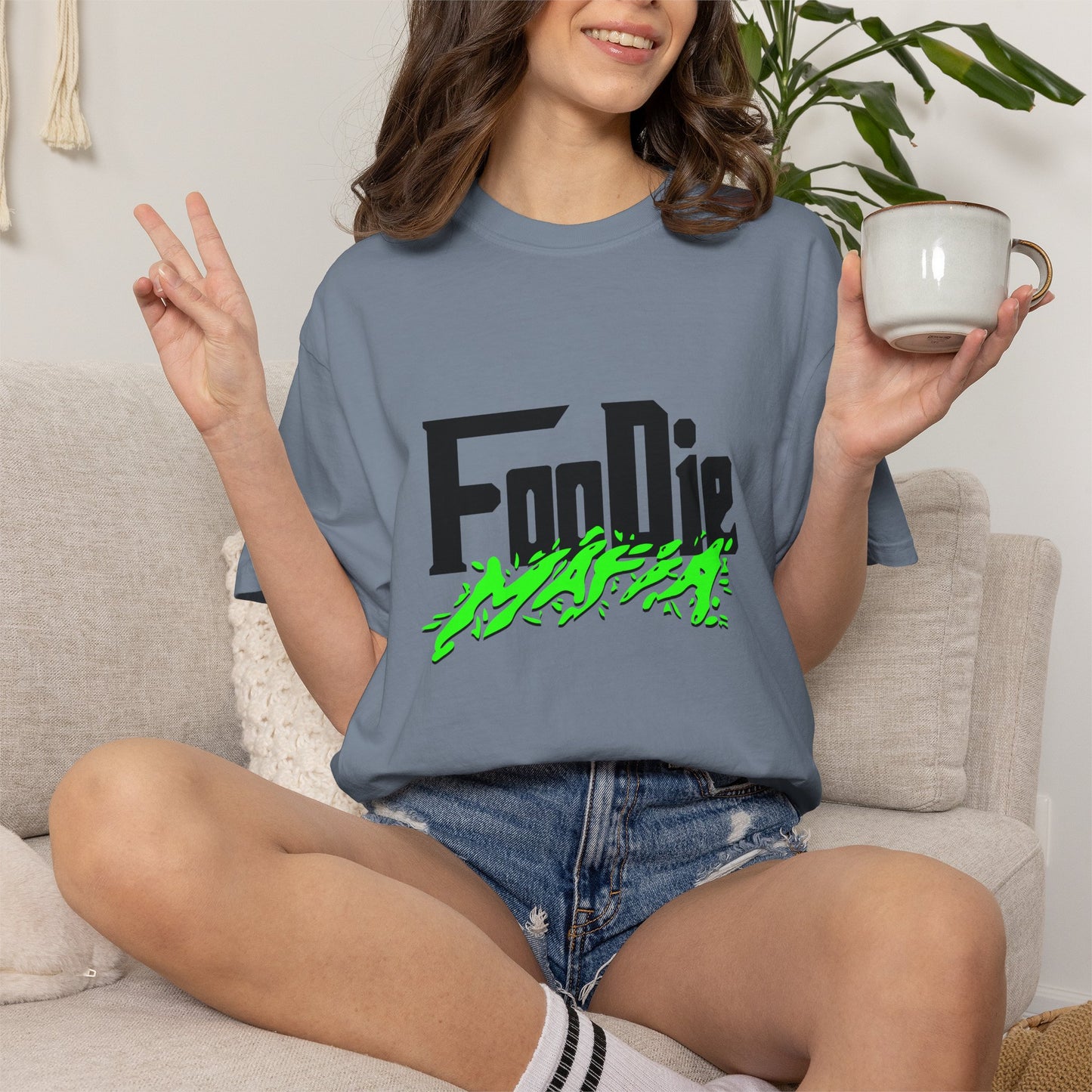 L.O.E.F Foodie Mafia Tee Shirt (Neon Green)