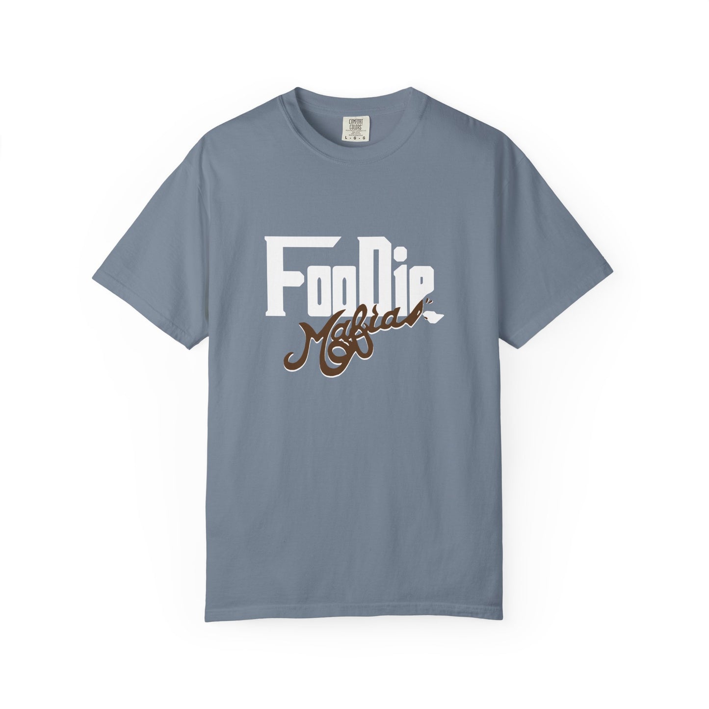L.O.E.F White Foodie Mafia Unisex Tee shirt (Dark Brown)