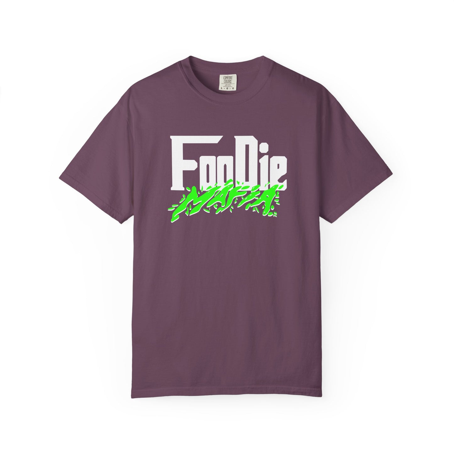 L.O.E.F White Foodie Mafia Unisex Tee Shirt (Neon Green)