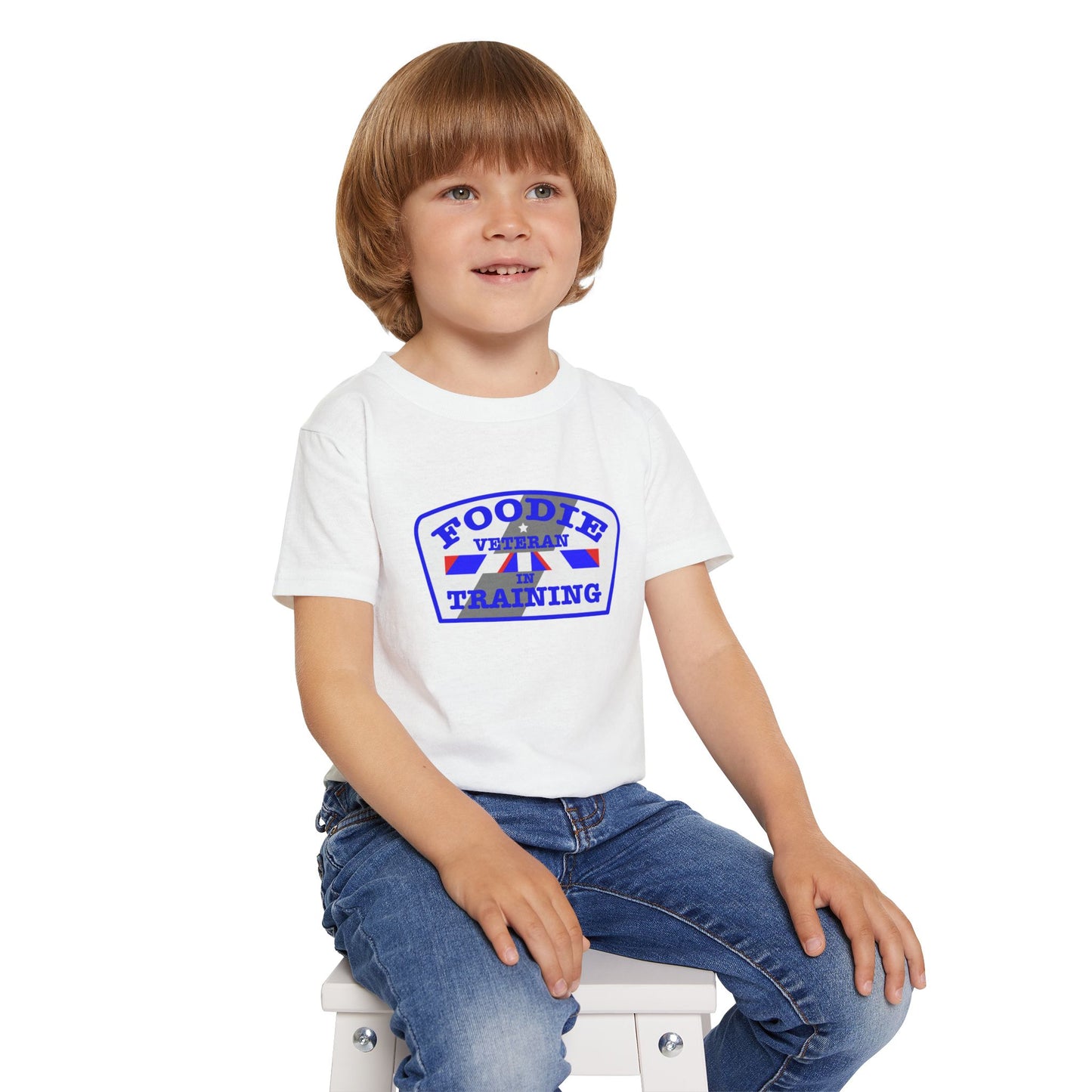 L.O.E.F Foodie Veteran In Training Toddler Tee Shirt (Blue)