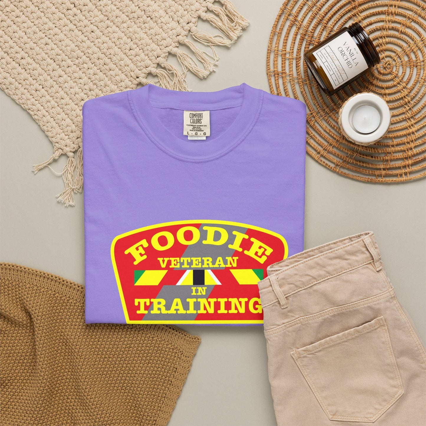 L.O.E.F Foodie Veteran IN TRAINING Unisex Tee Shirt (Yellow)