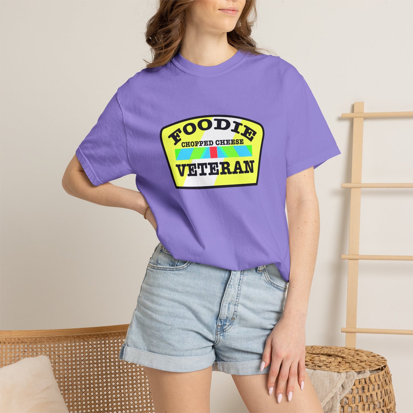 L.O.E.F Foodie Veteran Chopped Cheese Unisex Tee Shirt (Black and Yellow)