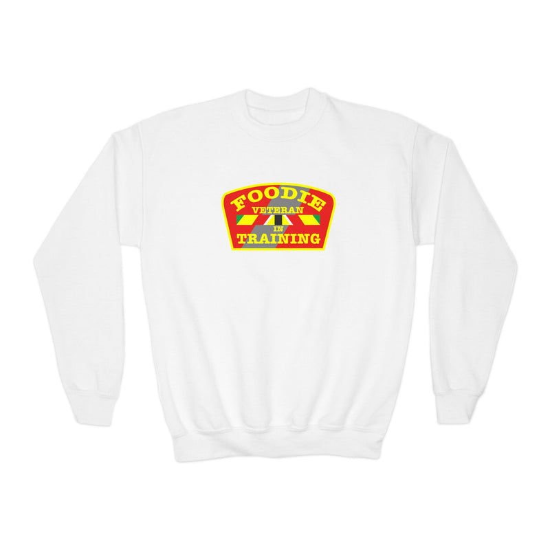L.O.E.F Foodie Veteran In Training Kids Sweatshirt (Yellow and Red)