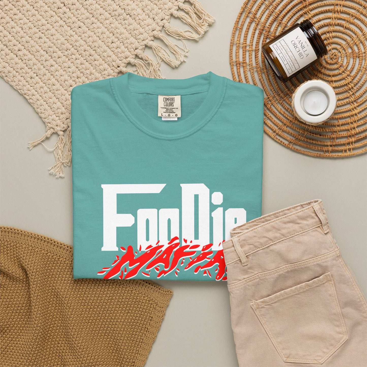 L.O.E.F Foodie Mafia Unisex Tee Shirt  (Red)
