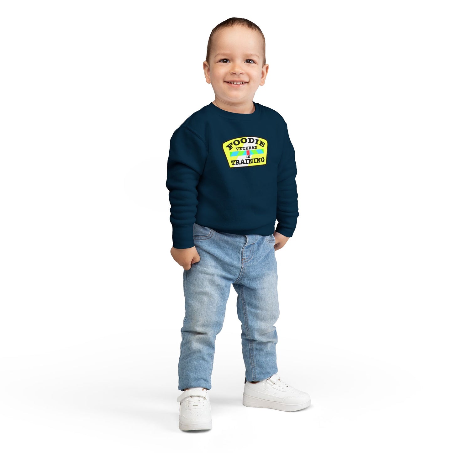 L.O.E.F Foodie Veteran In Training Toddler Sweatshirt (Black and Yellow)