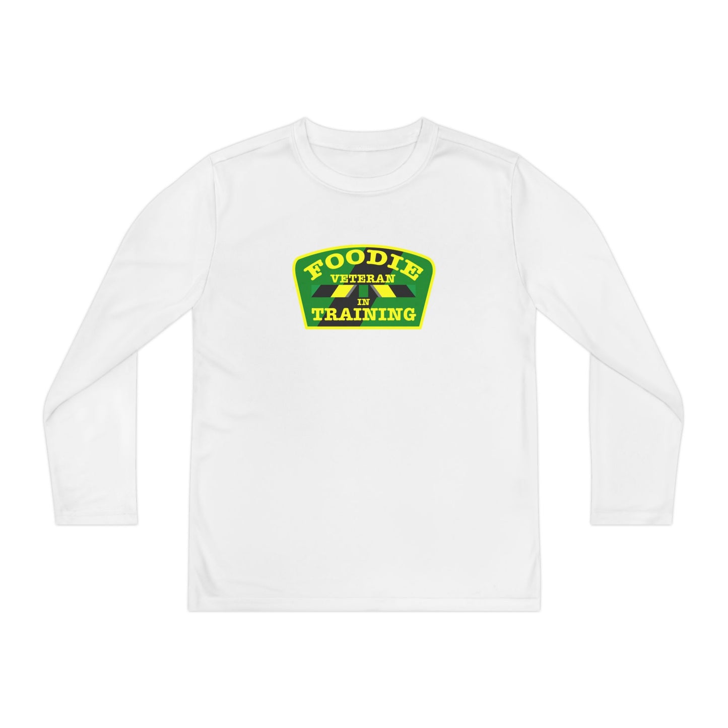L.O.E.F Foodie Veteran In Training Youth Long Sleeve Tee (Yellow and Green)