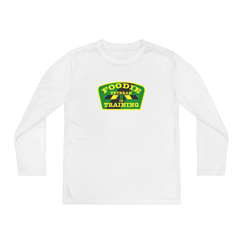 L.O.E.F Foodie Veteran In Training Youth Long Sleeve Tee (Yellow and Green)