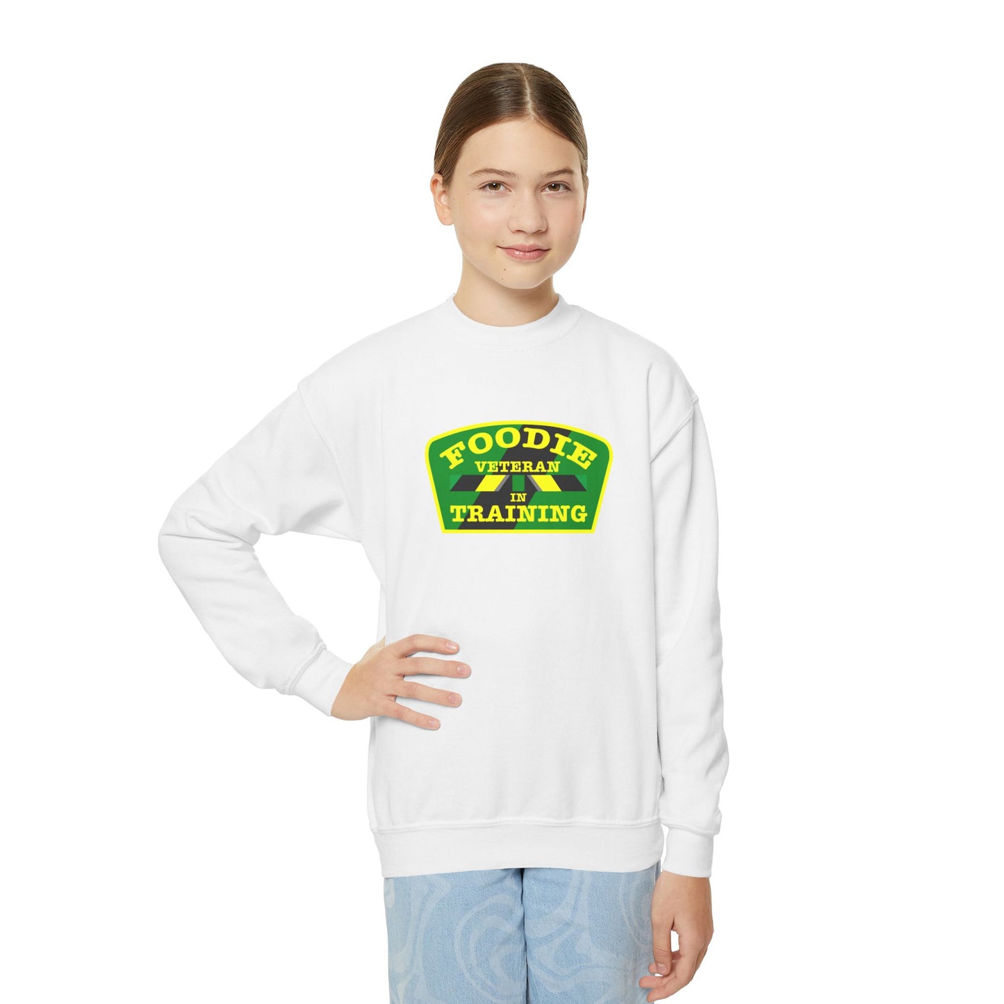 L.O.E.F Young Foodie Veteran In Training Sweatshirt (Yellow and Green)