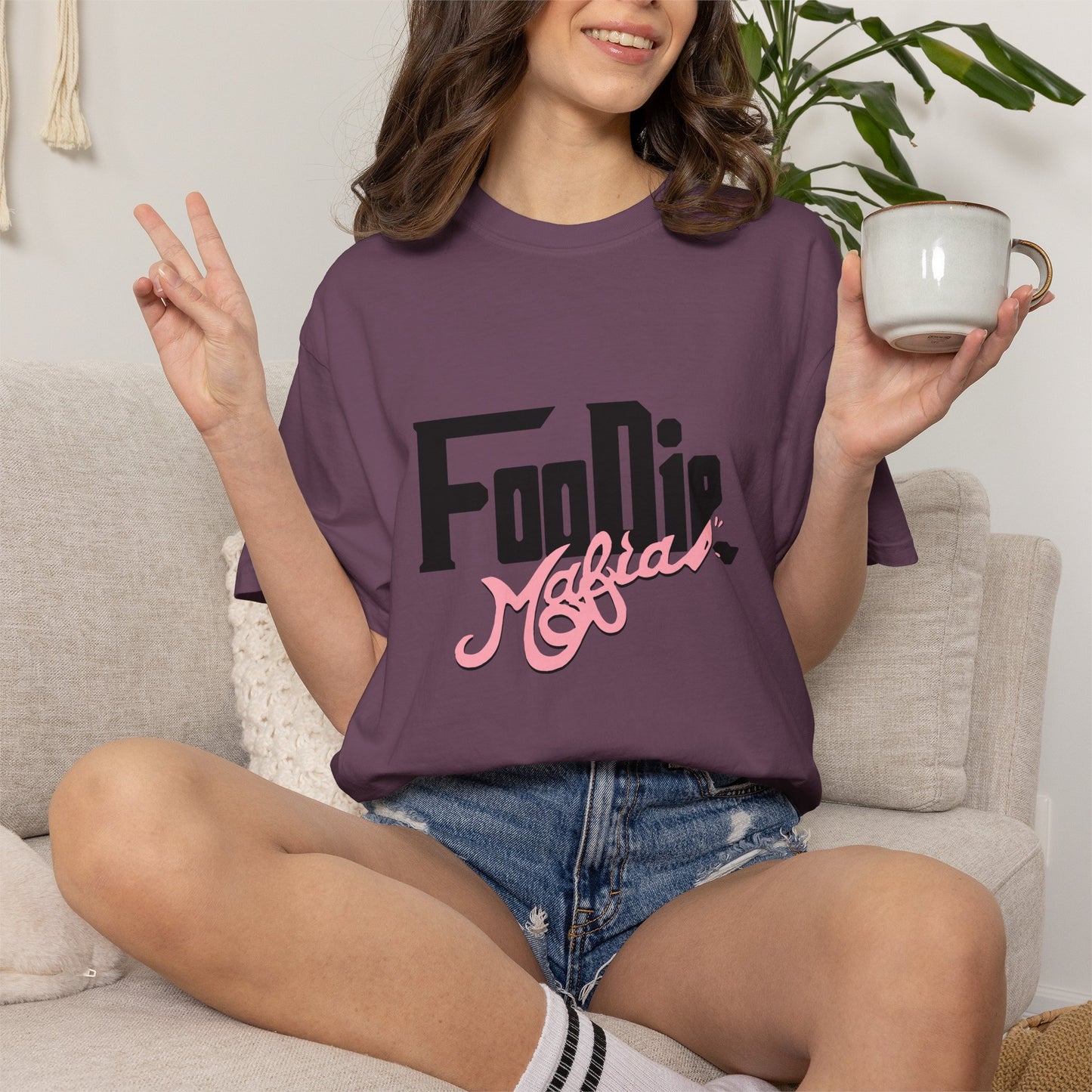 L.O.E.F Foodie Mafia Unisex Tee shirt (Soft Pink)