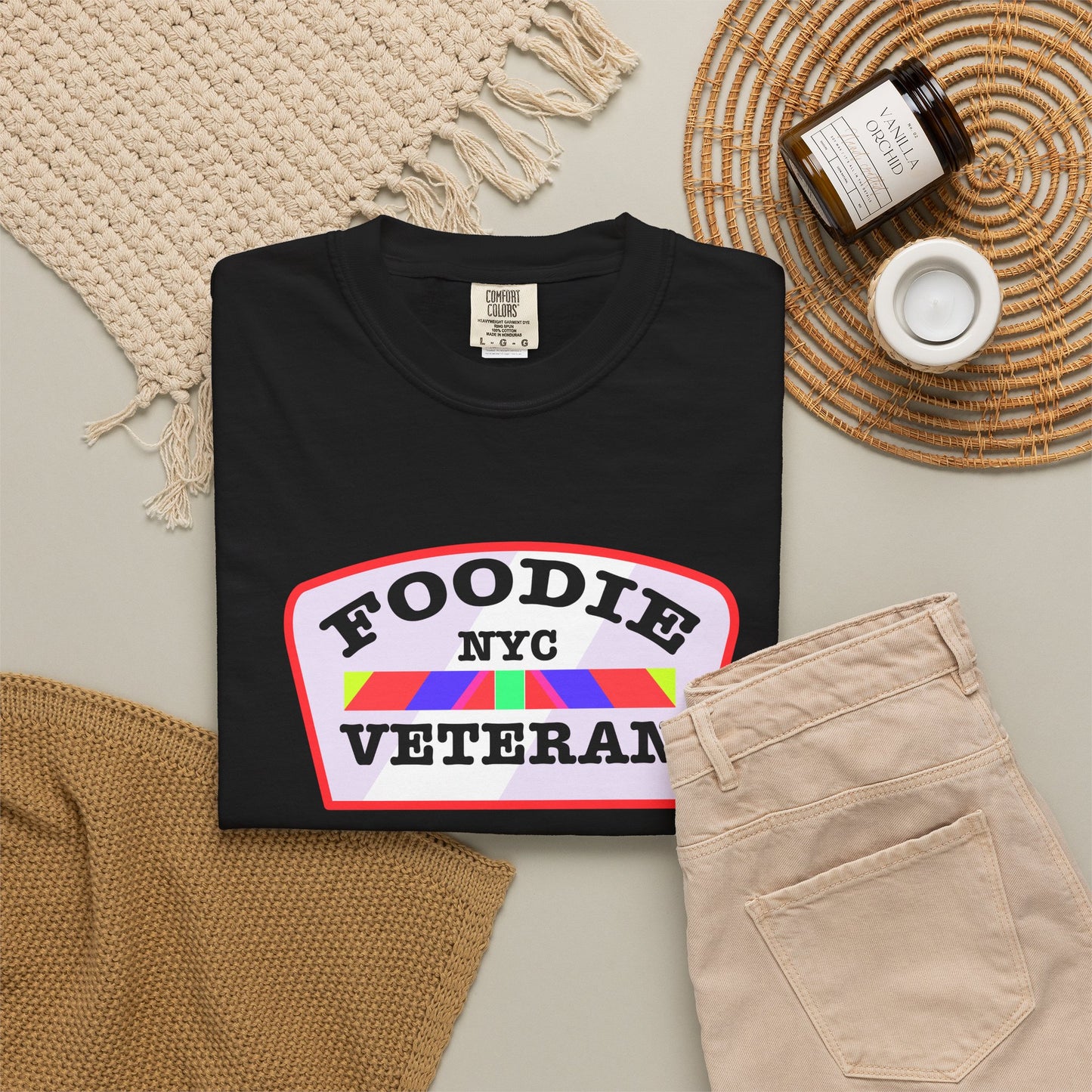 L.O.E.F Foodie Veteran NYC Unisex Tee Shirt (Soft Pink)