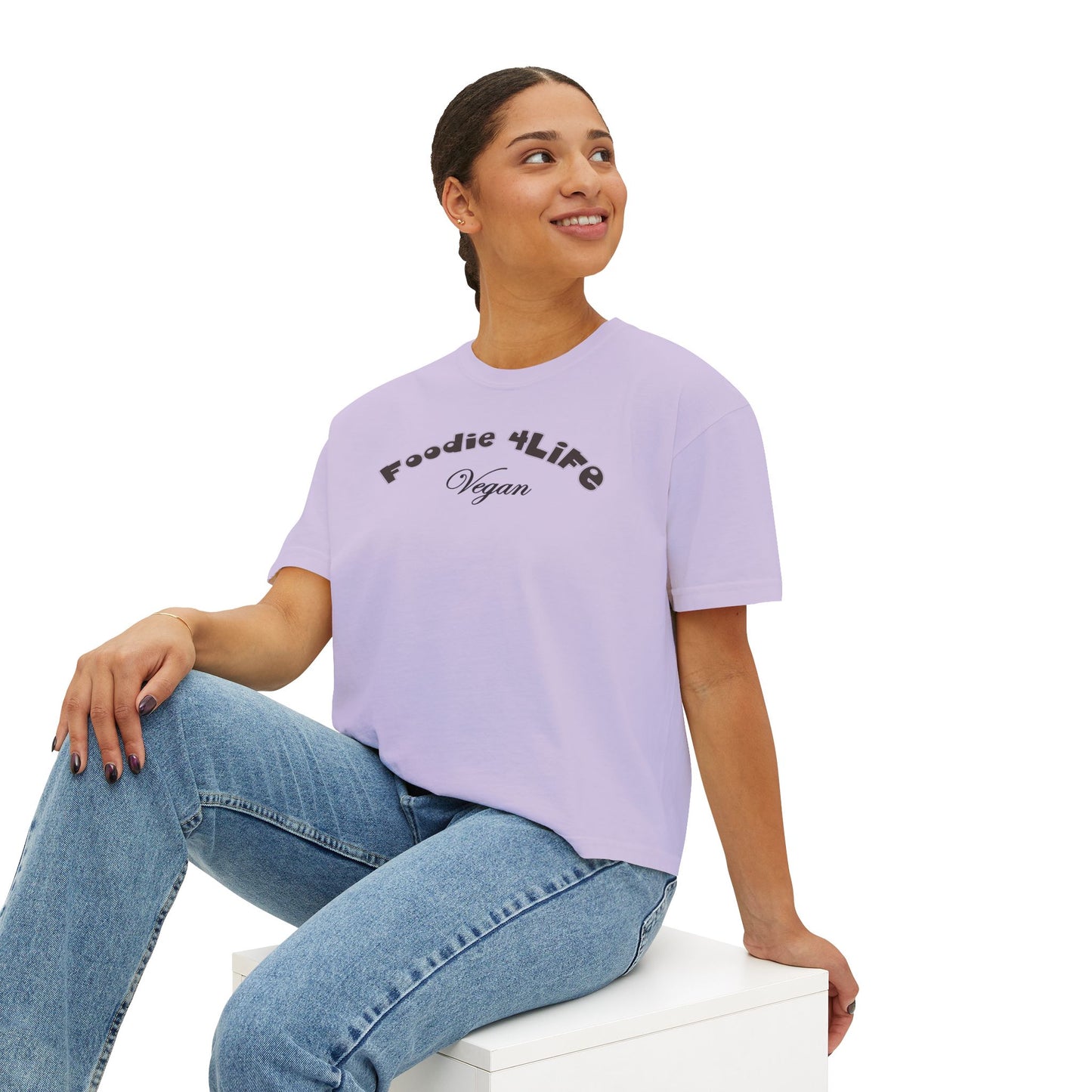 L.O.E.F Foodie 4Life Vegan Boxy Tee (Black)