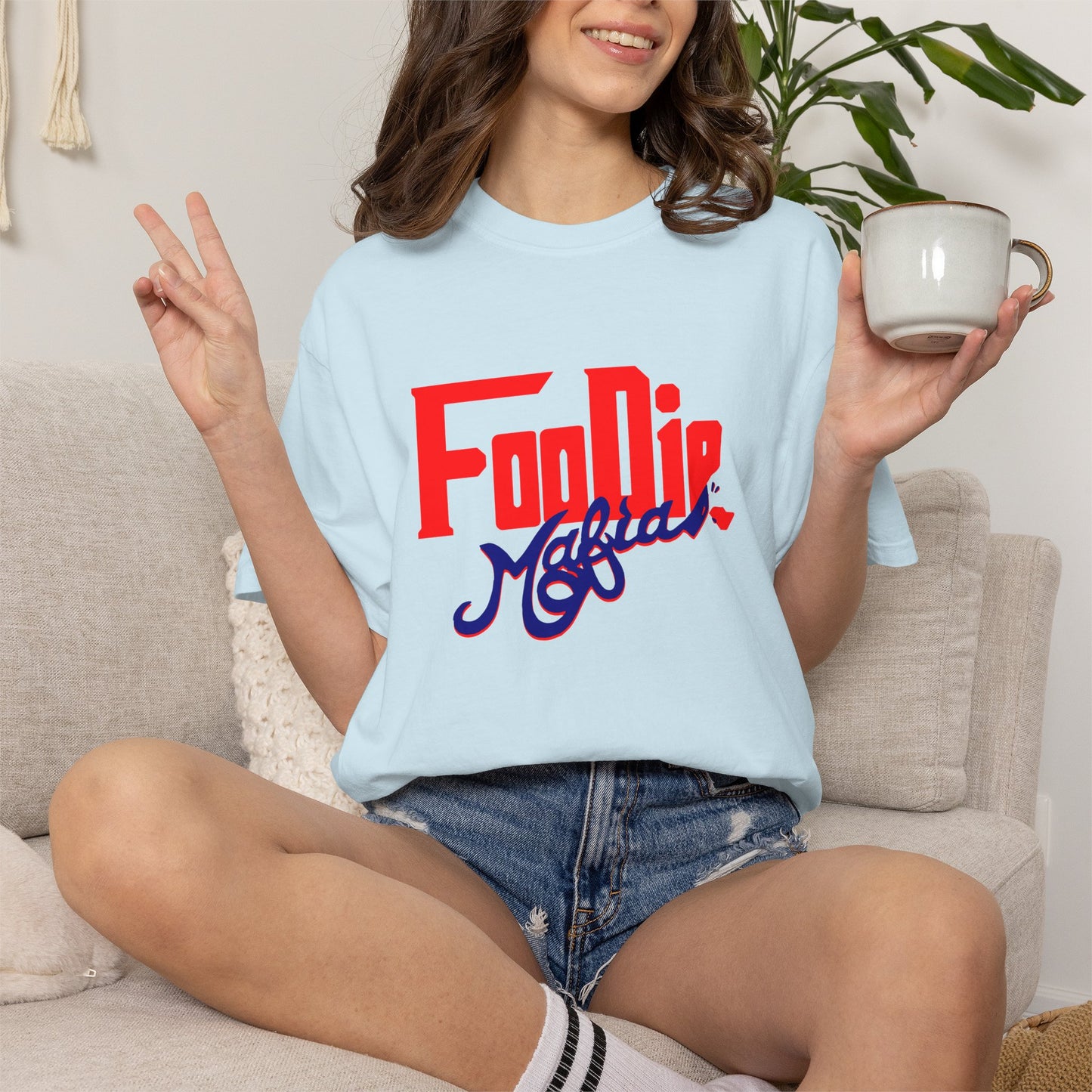 L.O.E.F Red Foodie Mafia Unisex Tee shirt (Dark Blue)