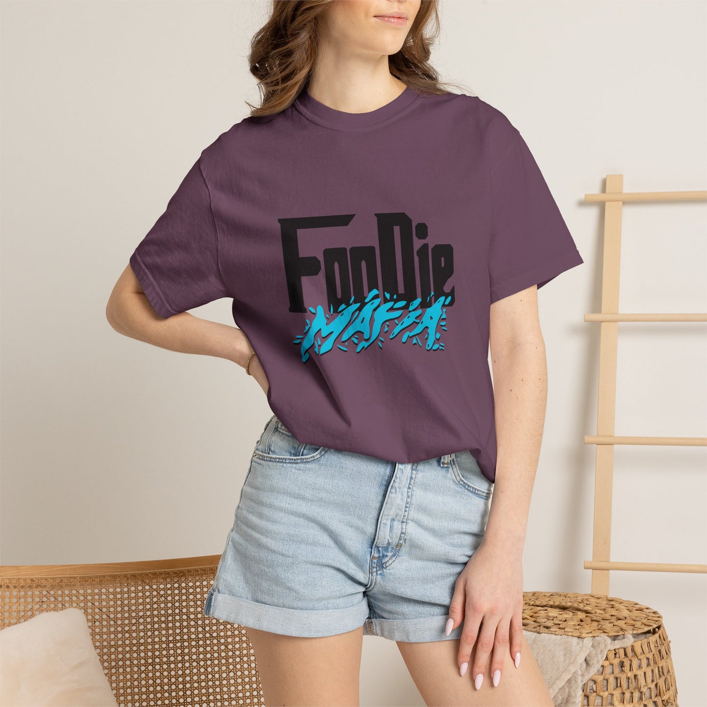 L.O.E.F Foodie Mafia Unisex Tee Shirt (Aqua Blue)