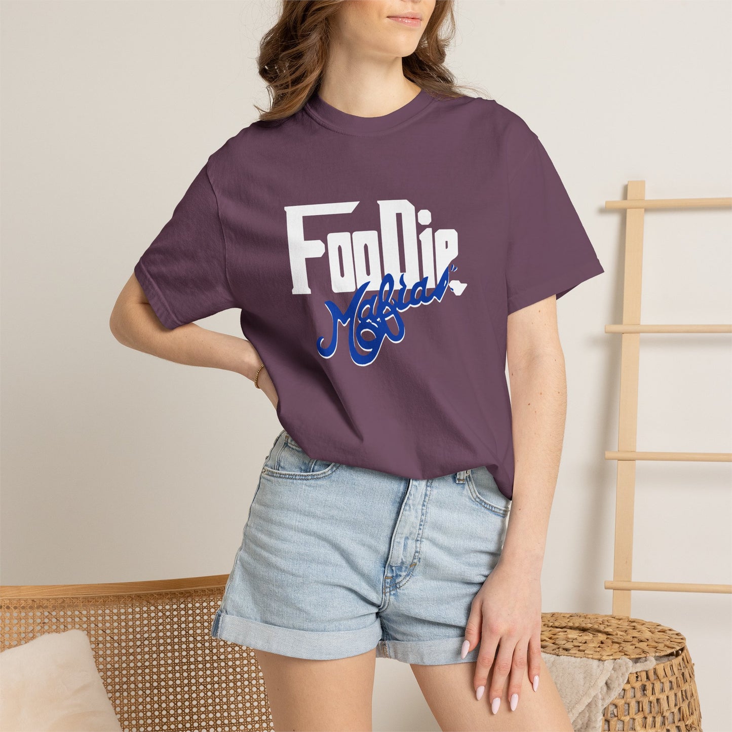 L.O.E.F Foodie Mafia Unisex Tee Shirt  (Dark Blue)