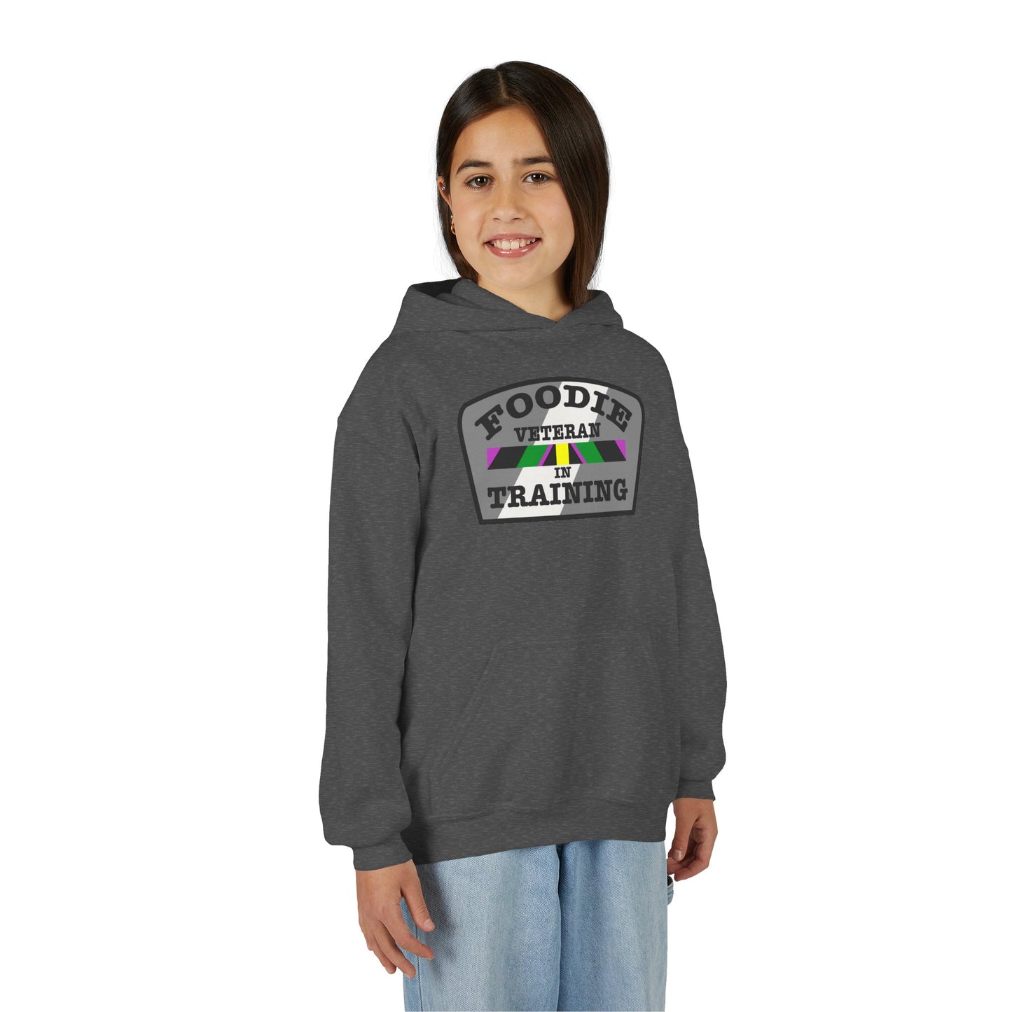L.O.E.F Foodie Veteran In Training Youth Hoodie (Gray)