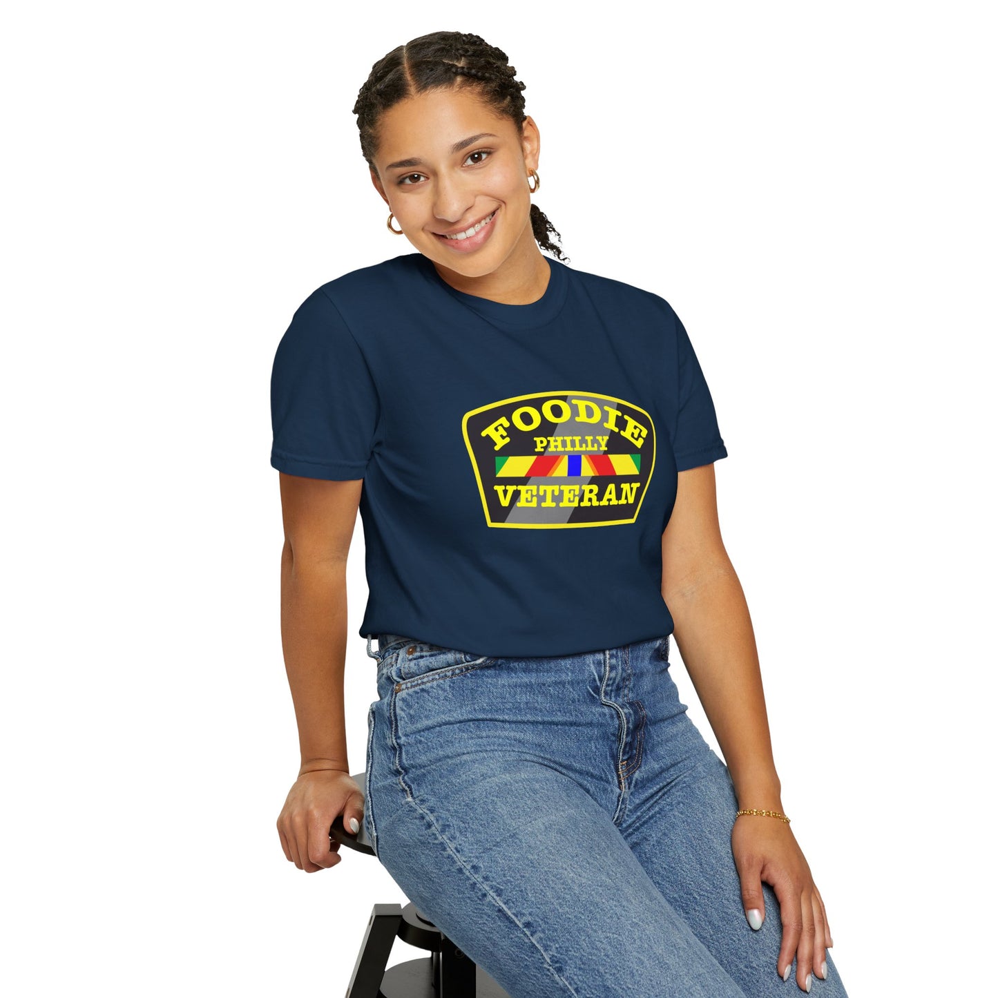 L.O.E.F Foodie Veteran PHILLY Unisex Tee Shirt (Yellow)