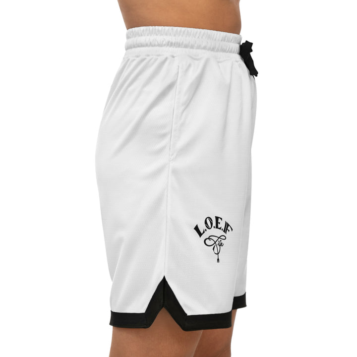 White Basketball Shorts | Men's Basketball Shorts | L.O.E.F. - LIFE
