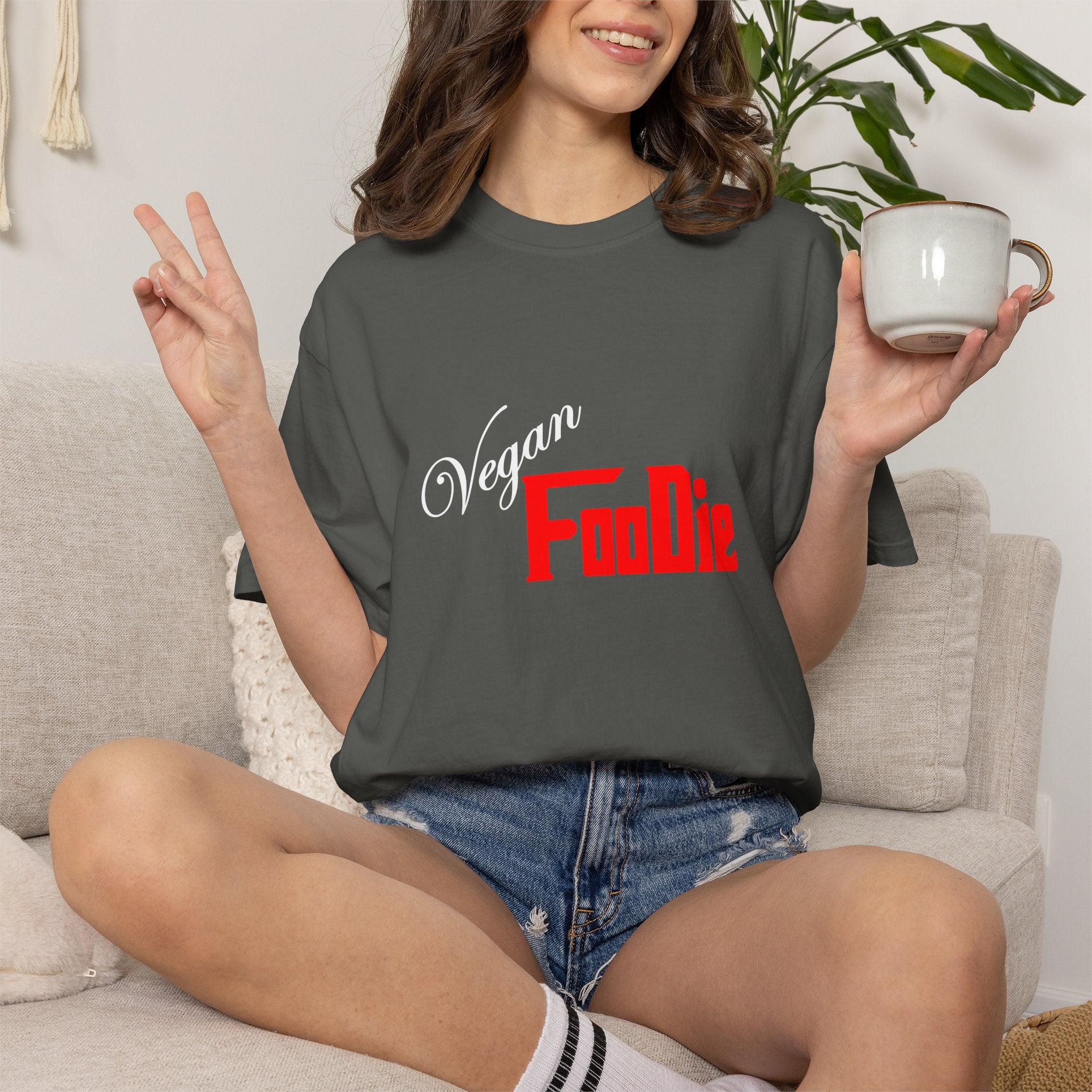 L.O.E.F Unisex Vegan Foodie Tee Shirt (Fiery Red)