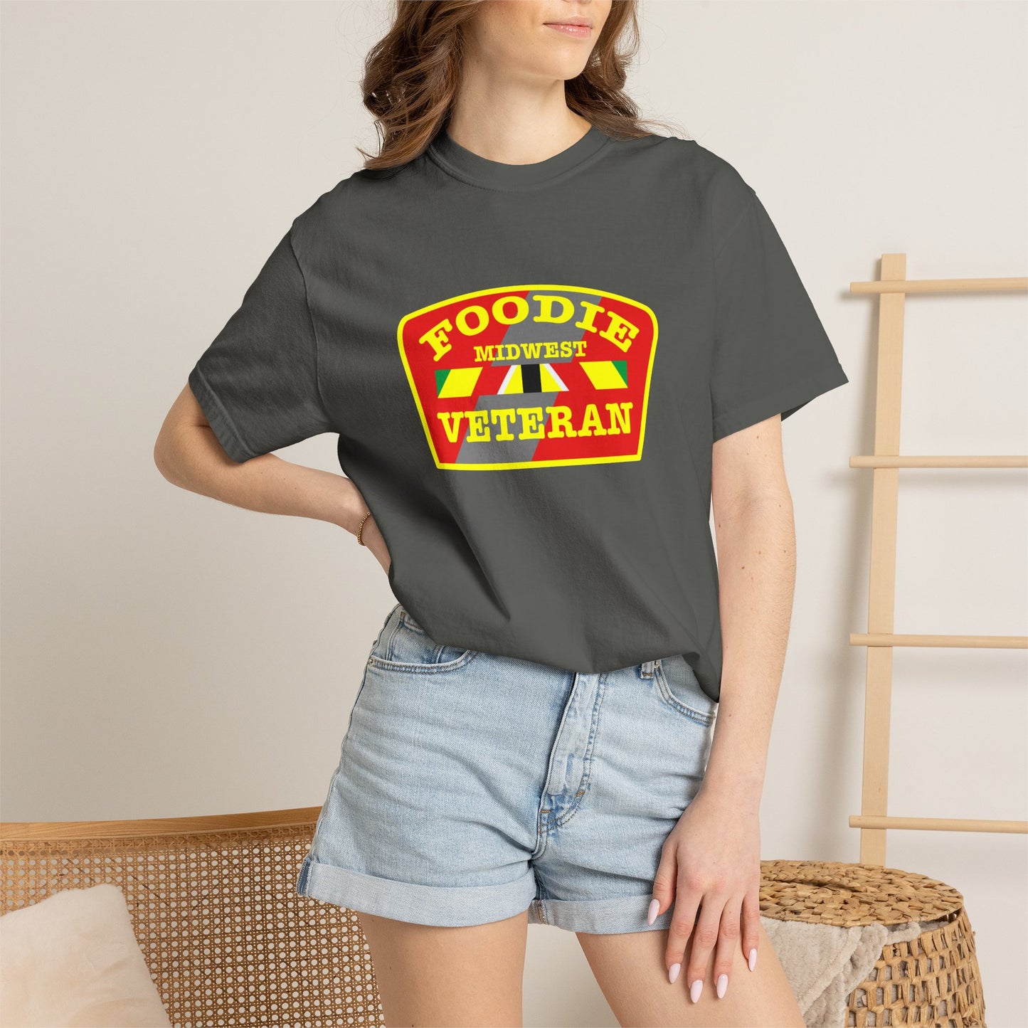 L.O.E.F Foodie Veteran MIDWEST Unisex Tee Shirt (Yellow)