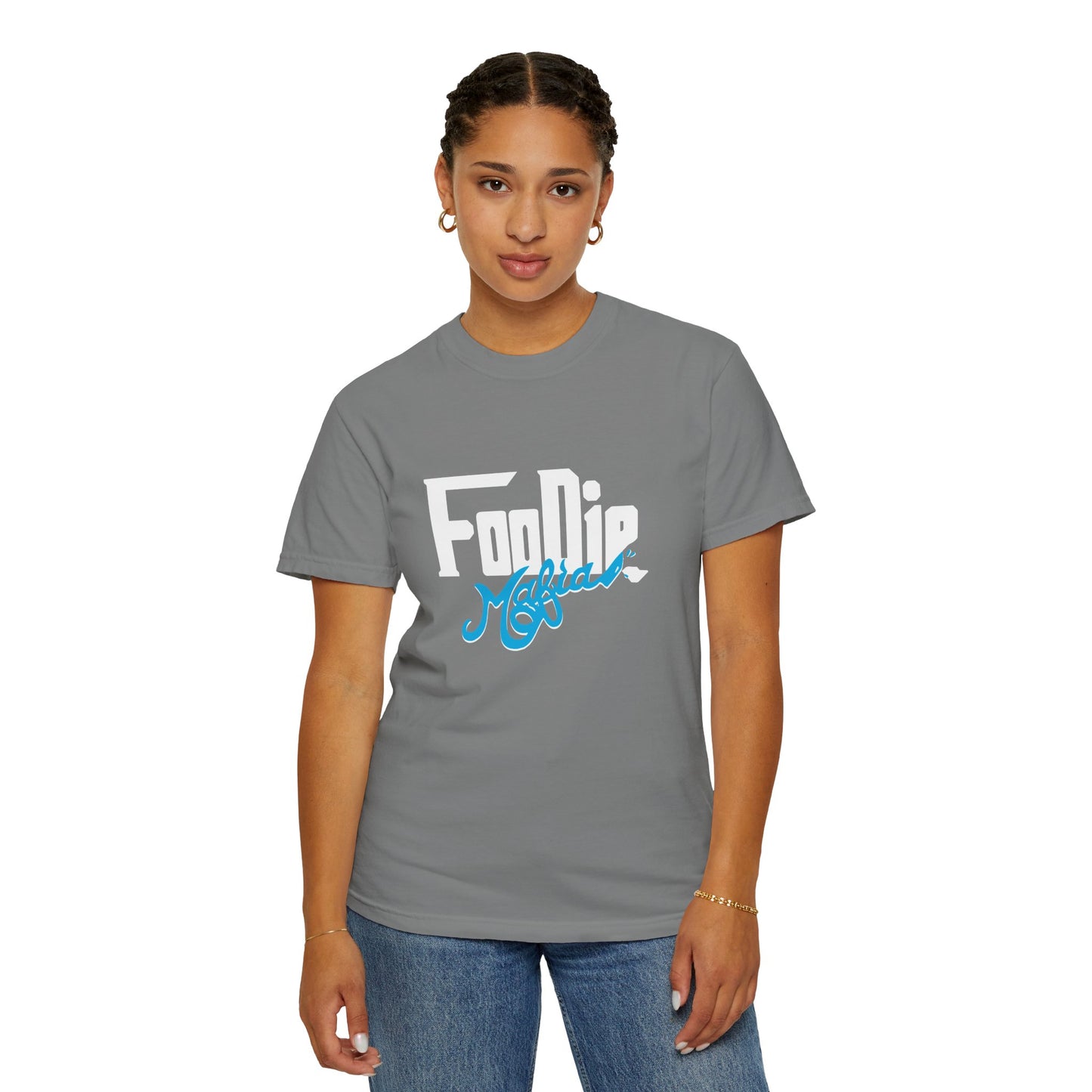 L.O.E.F White Foodie Mafia Unisex Tee shirt (Apricot)