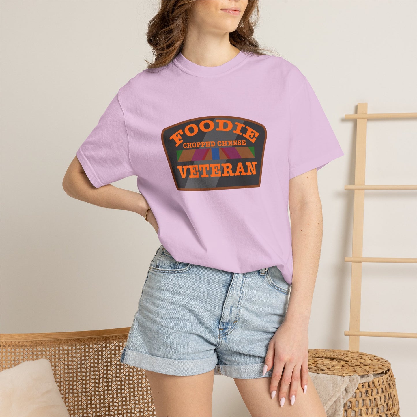 L.O.E.F Foodie Veteran Chopped Cheese Unisex Tee Shirt (Orange)