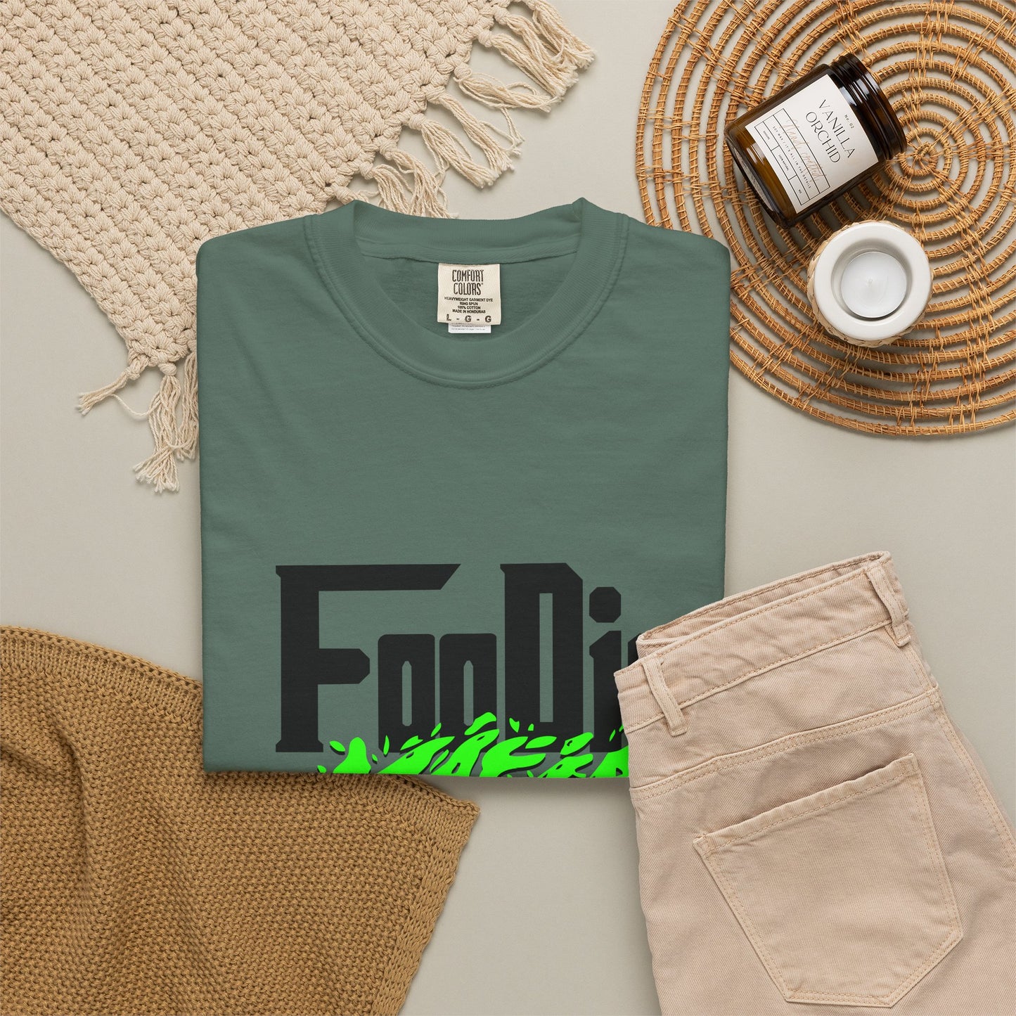 L.O.E.F Foodie Mafia Tee Shirt (Neon Green)