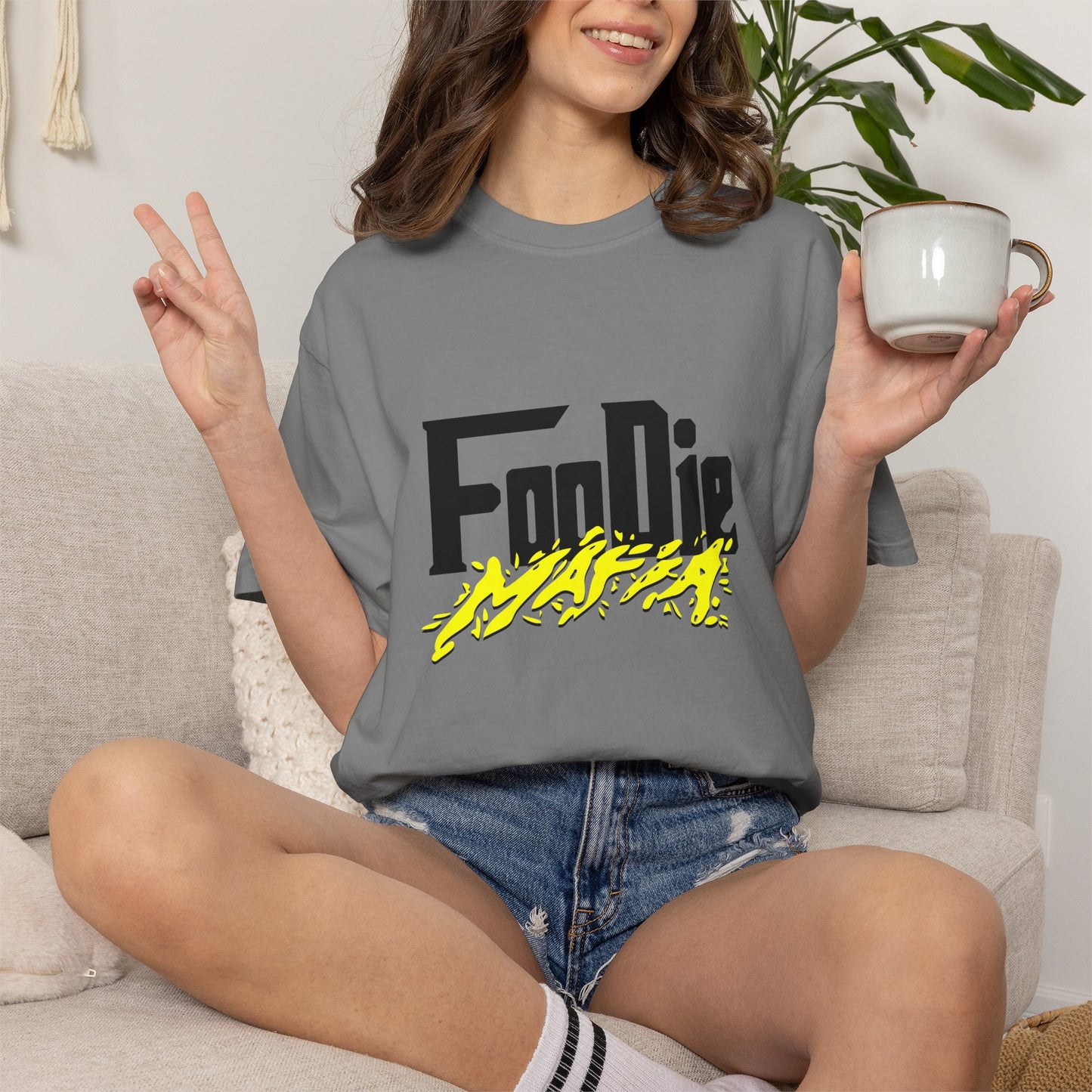 L.O.E.F Foodie Mafia Unisex Tee Shirt (Bright Yellow)
