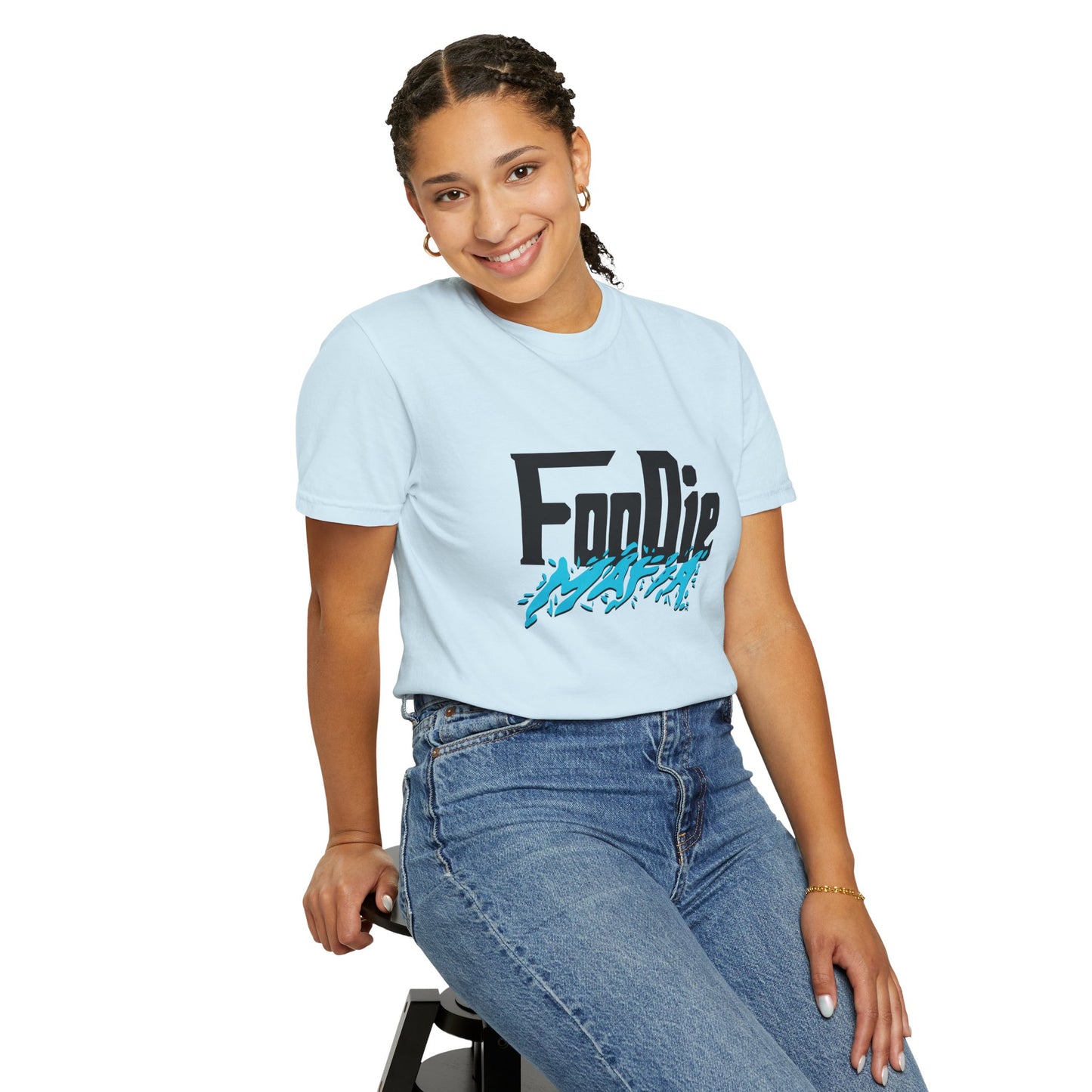 L.O.E.F Foodie Mafia Unisex Tee Shirt (Aqua Blue)