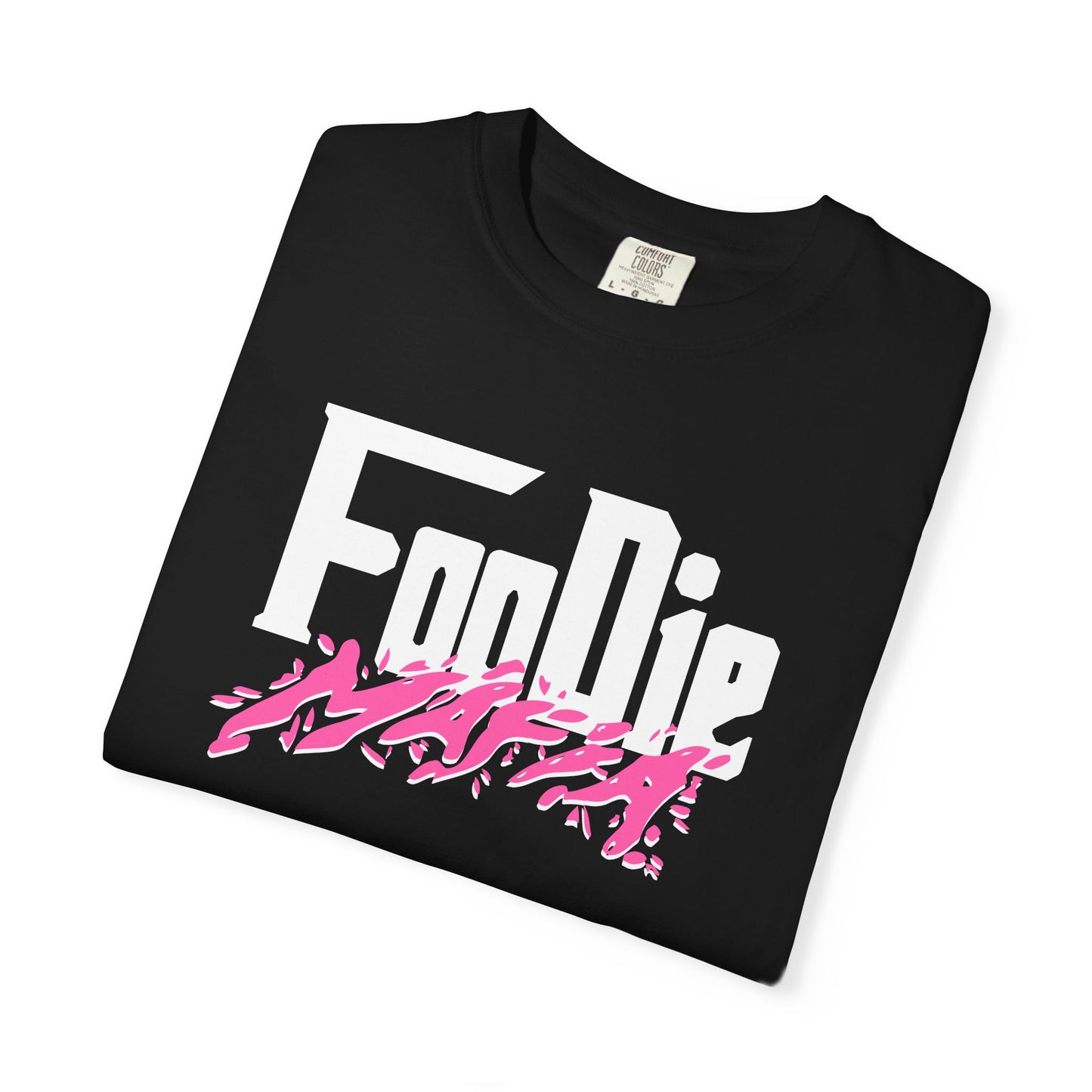 L.O.E.F White Foodie Mafia Unisex Tee Shirt (Hot Pink)