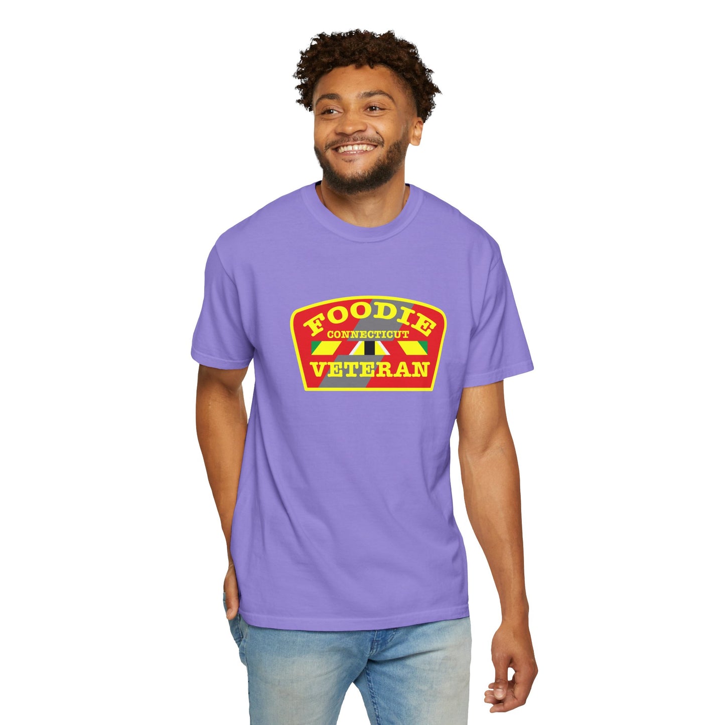 L.O.E.F Foodie Veteran CONNECTICUT Unisex Tee Shirt (Yellow)