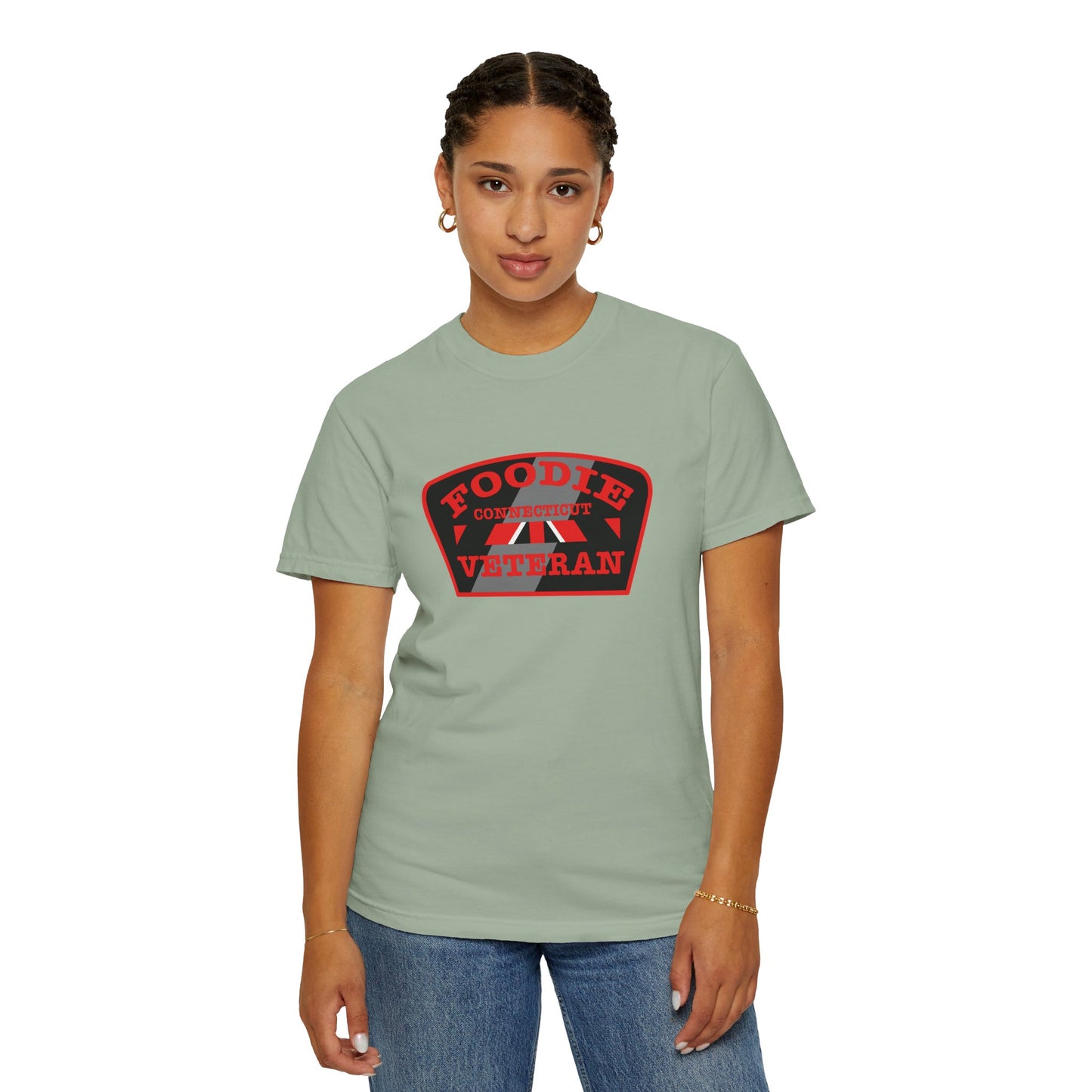 L.O.E.F Foodie Veteran CONNECTICUT Unisex Tee Shirt (Red)