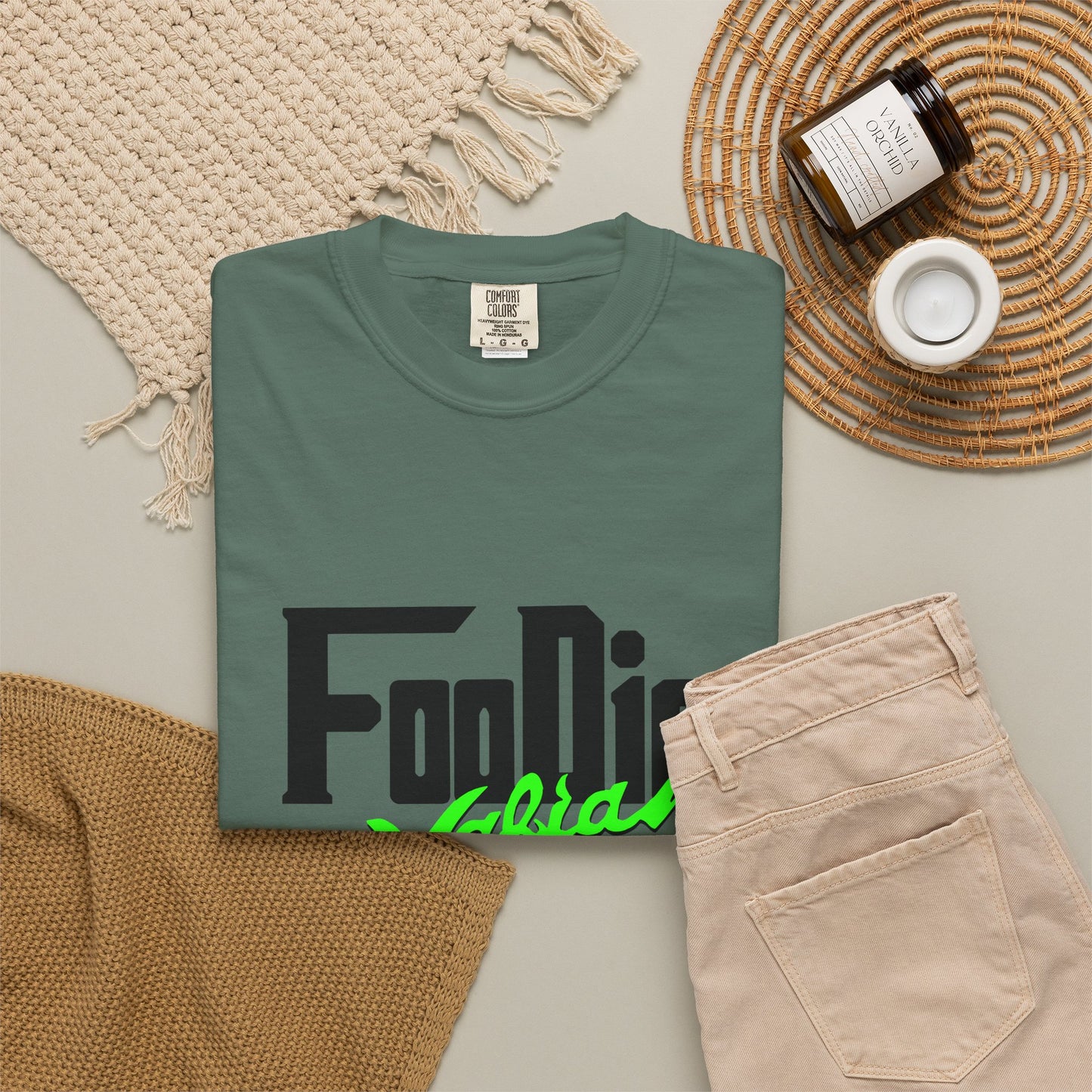 L.O.E.F Foodie Mafia Unisex Tee Shirt (Neon Green)